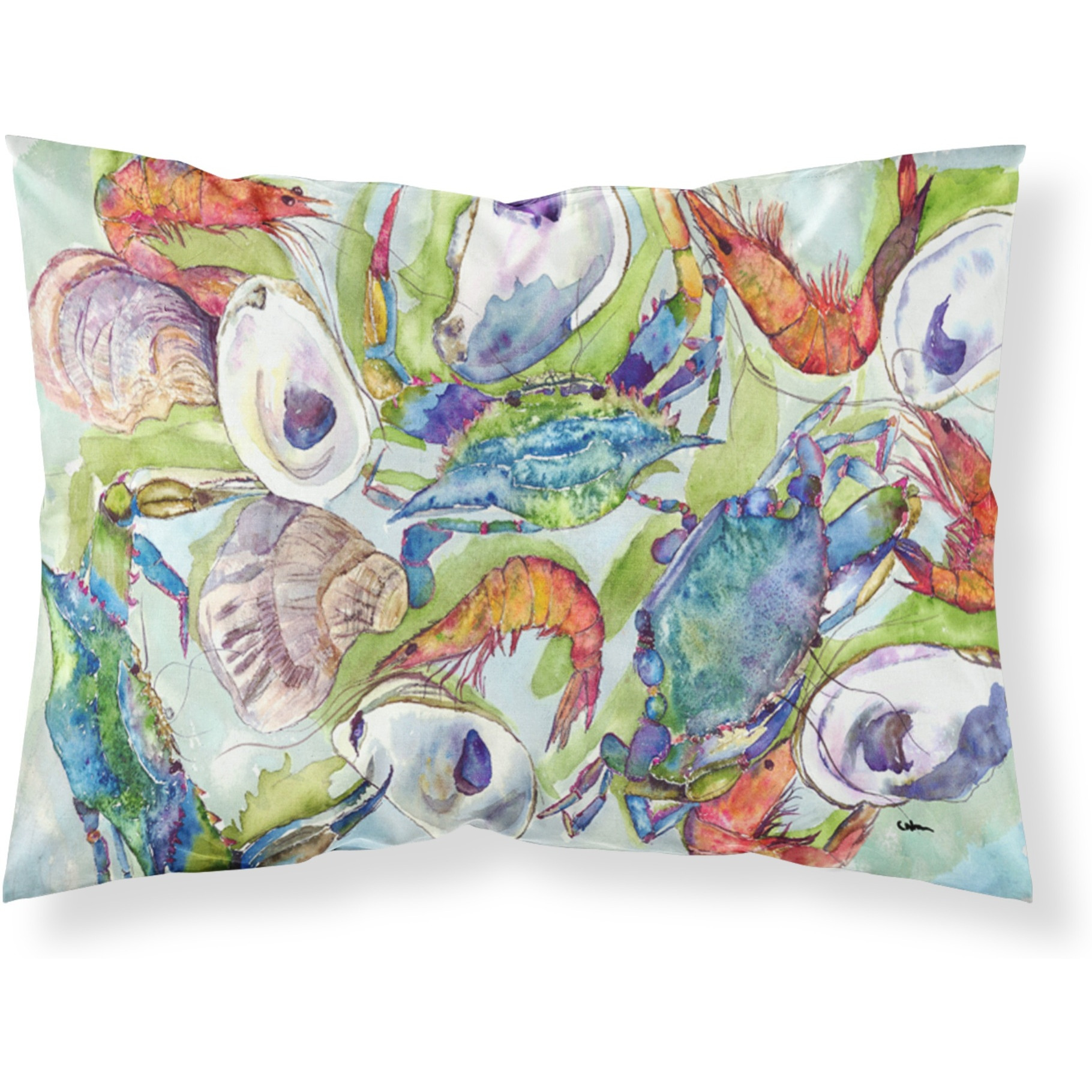 &quotCaroline's Treasures 8547PILLOWCASE Crab Moisture Wicking Fabric Standard Pillowcase, Large, Multicolor"