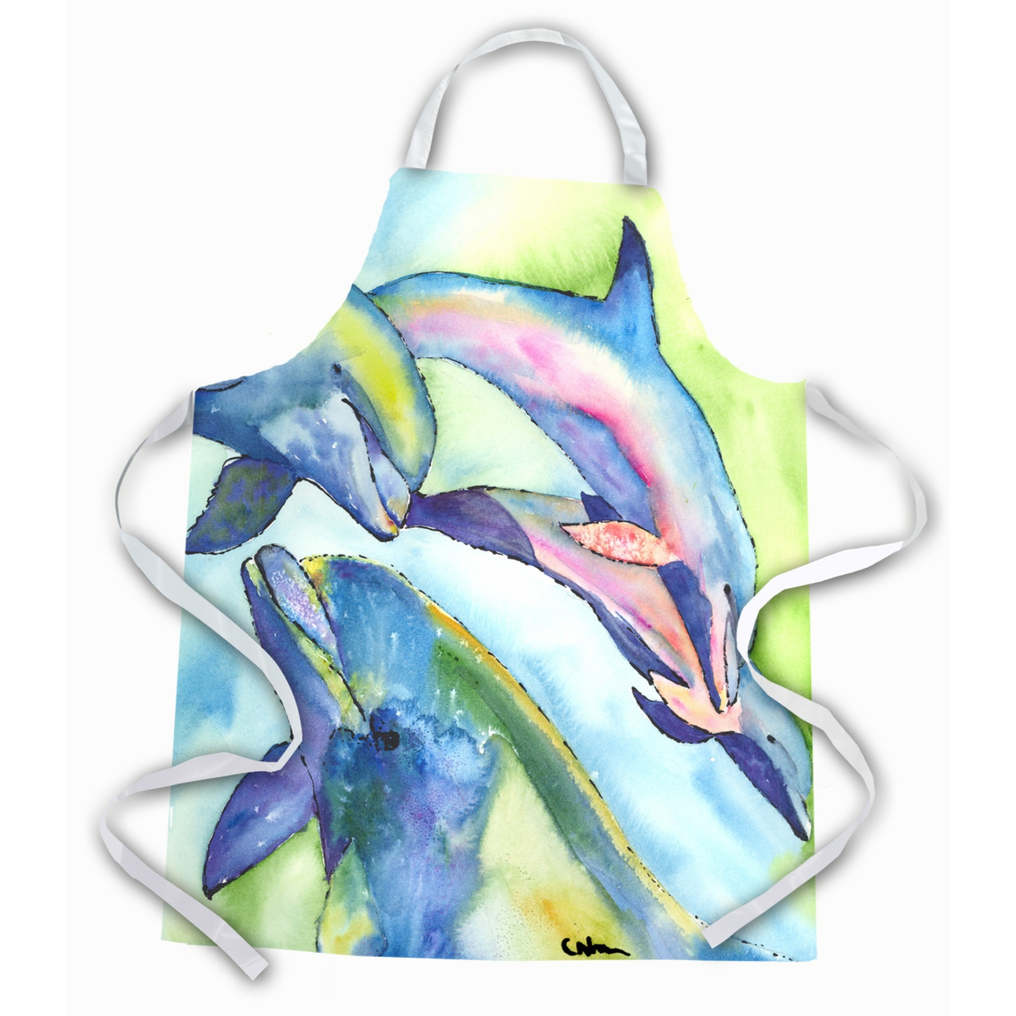 &quotCaroline's Treasures 8548APRON Dolphin Apron, Large, Multicolor"