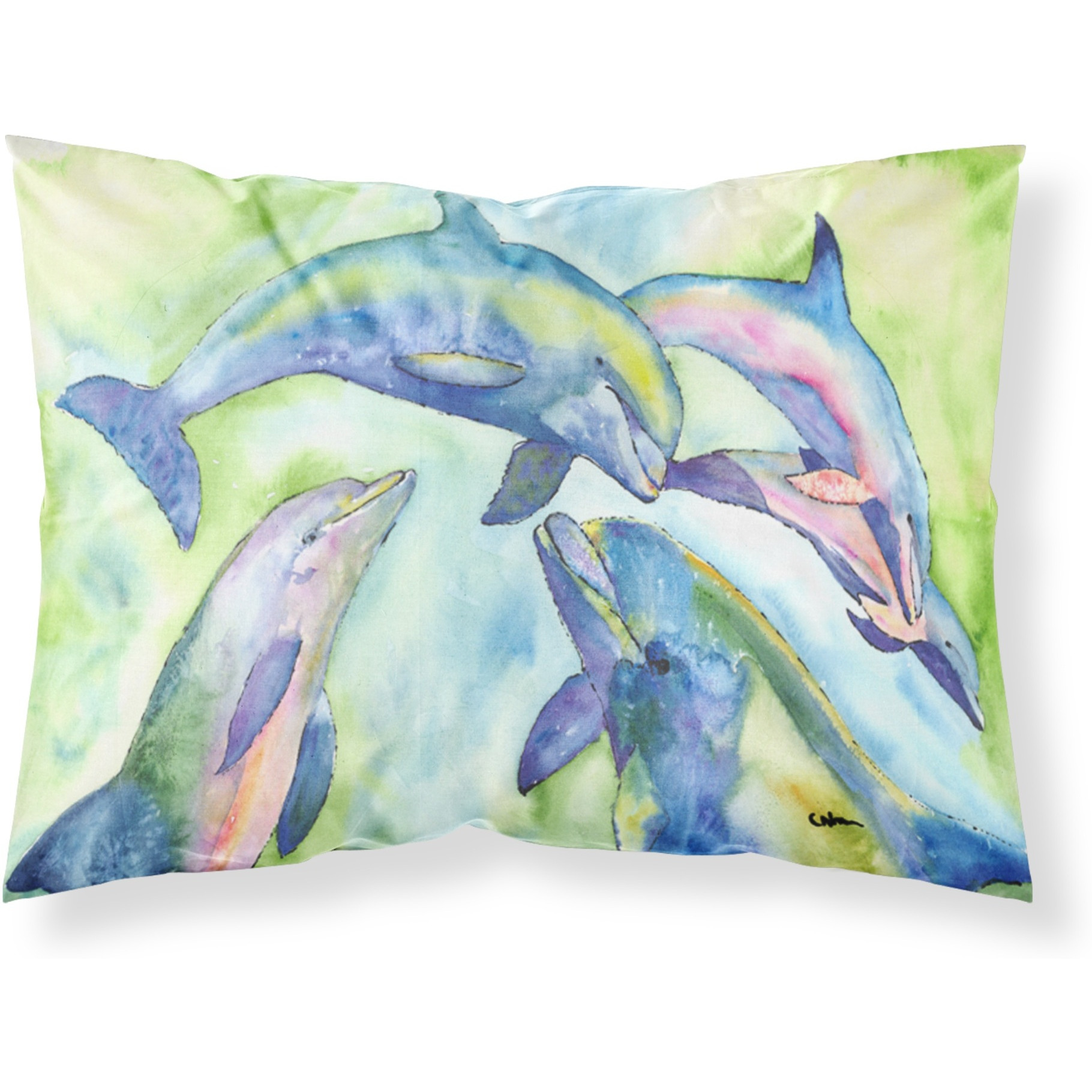 &quotCaroline's Treasures 8548PILLOWCASE Dolphin Moisture Wicking Fabric Standard Pillowcase, Large, Multicolor"