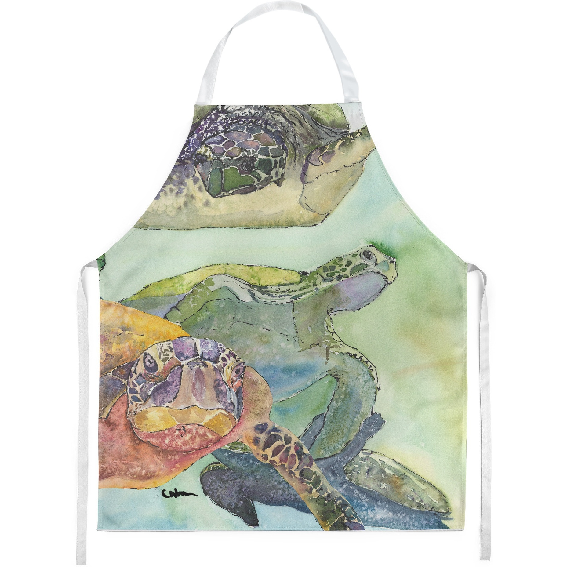 &quotCaroline's Treasures 8549APRON Turtle Apron, Large, Multicolor"
