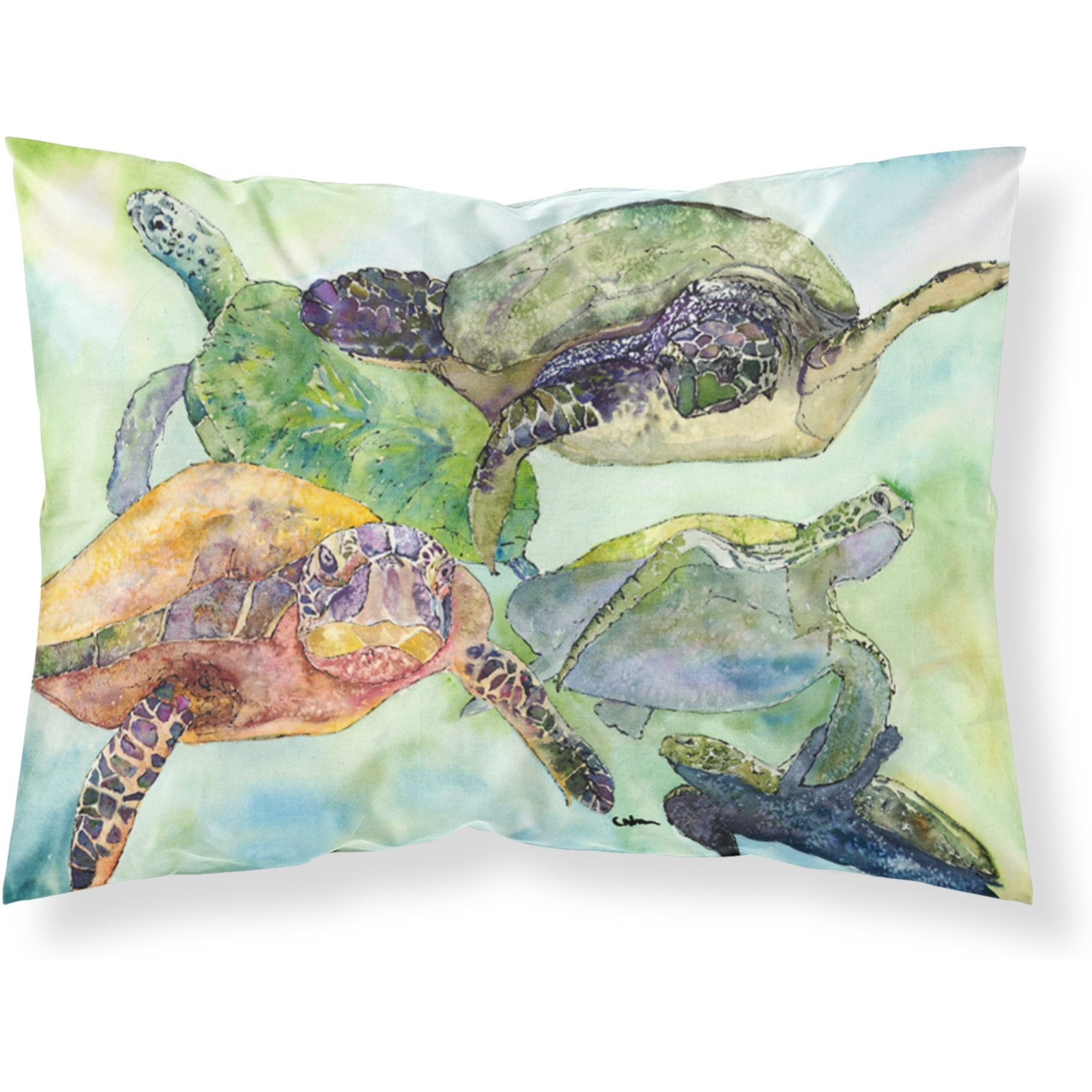 &quotCaroline's Treasures 8549PILLOWCASE Turtle Moisture Wicking Fabric Standard Pillowcase, Large, Multicolor"