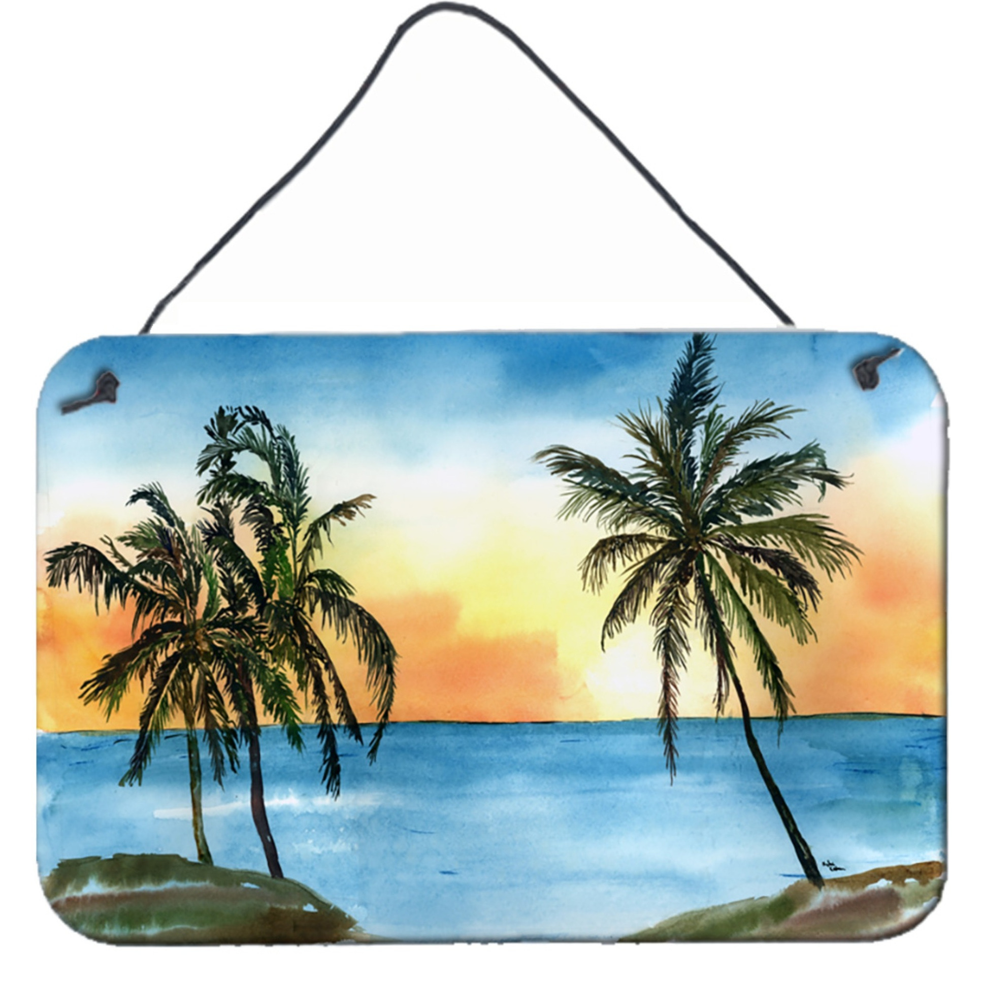 &quotCaroline's Treasures 8551DS812 Palm Tree Aluminum Metal Wall or Door Hanging Prints, 8 x 12"""
