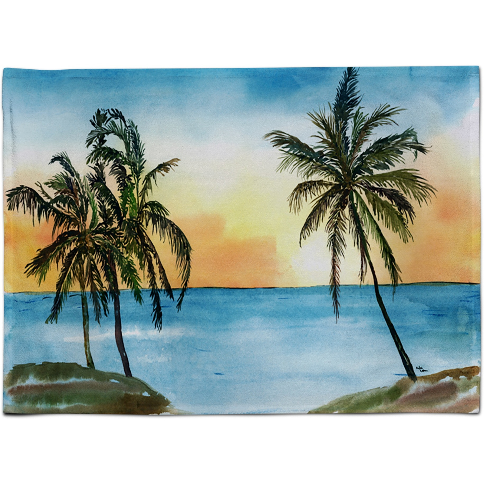&quotCaroline's Treasures 8551PLMT Palm Tree Fabric Placemat, Multicolor"