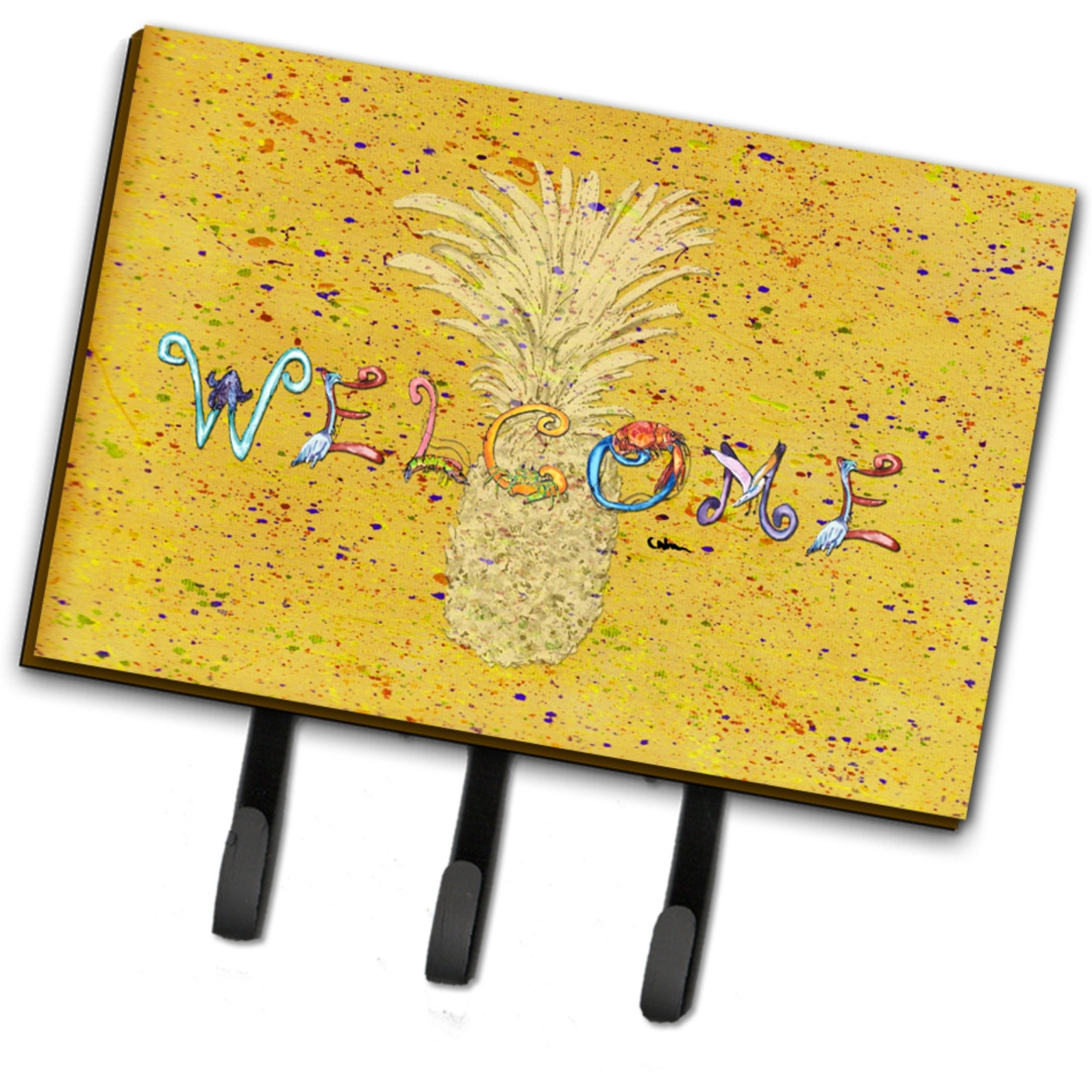 &quotCaroline's Treasures 8557TH68 Pineapple Leash or Key Holder, Large, Multicolor"