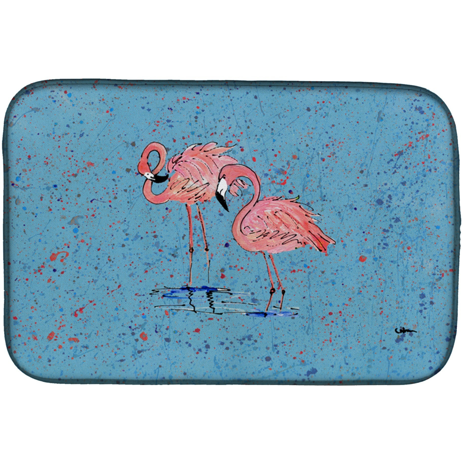 &quotCaroline's Treasures Flamingo Dish Drying Mat, 14"" x 21"", Multicolor"