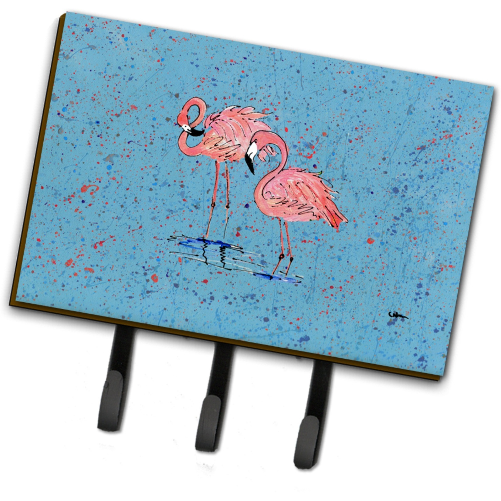 &quotCaroline's Treasures 8566TH68 Flamingo Leash or Key Holder, Large, Multicolor"