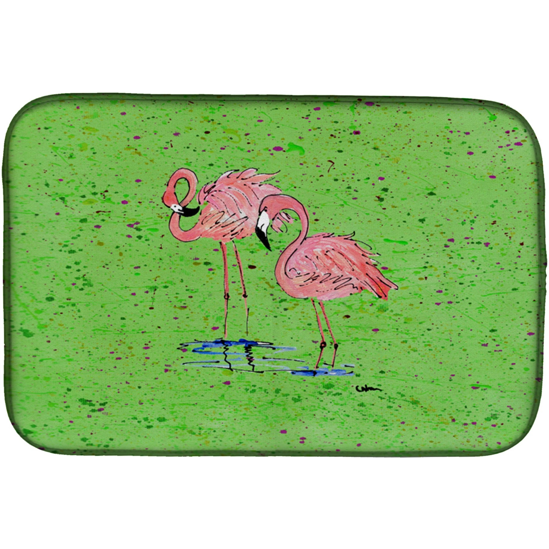 &quotCaroline's Treasures Flamingo Dish Drying Mat, 14"" x 21"", Multicolor"