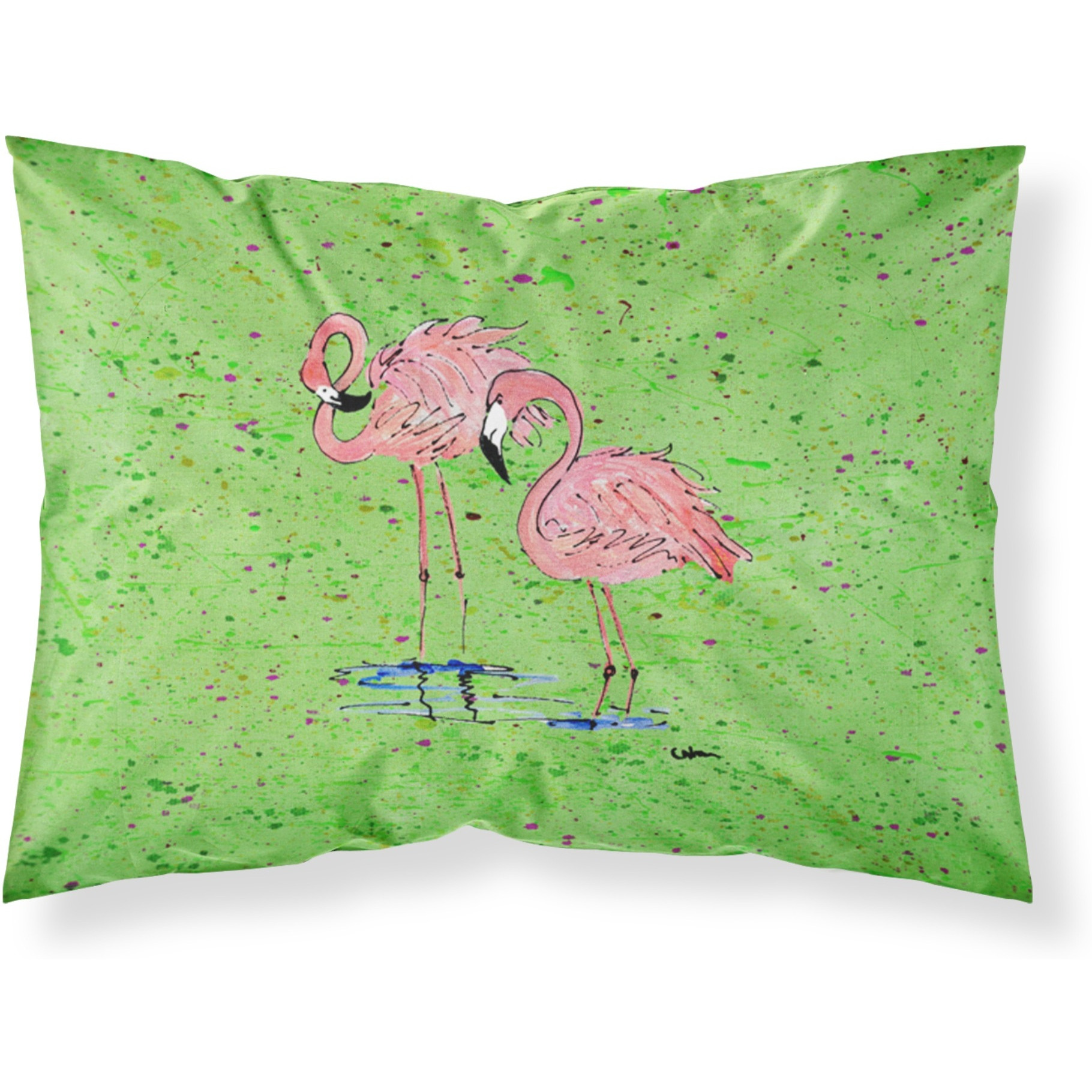 &quotCaroline's Treasures 8567PILLOWCASE Flamingo Moisture Wicking Fabric Standard Pillowcase, Large, Multicolor"