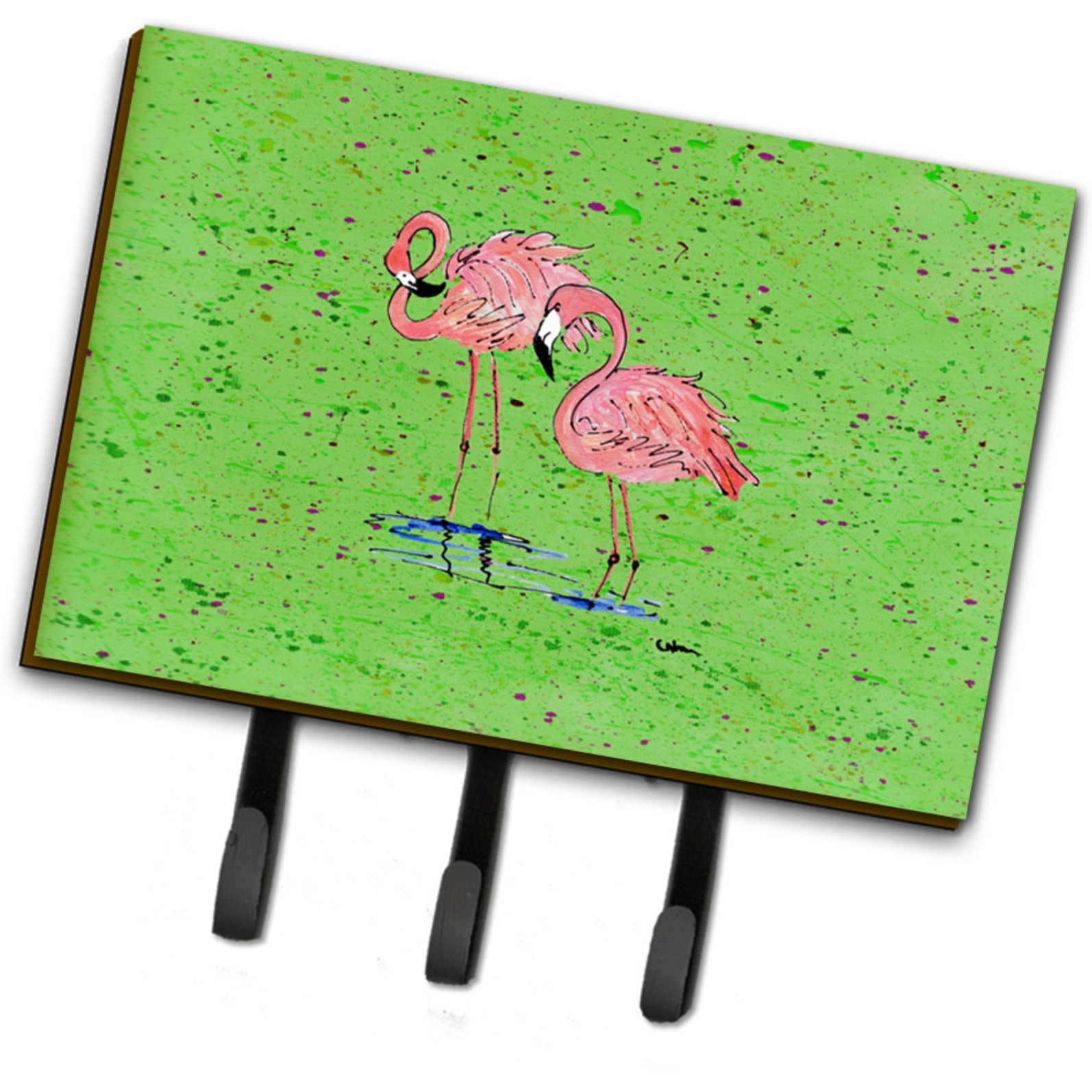 &quotCaroline's Treasures 8567TH68 Flamingo Leash or Key Holder, Large, Multicolor"