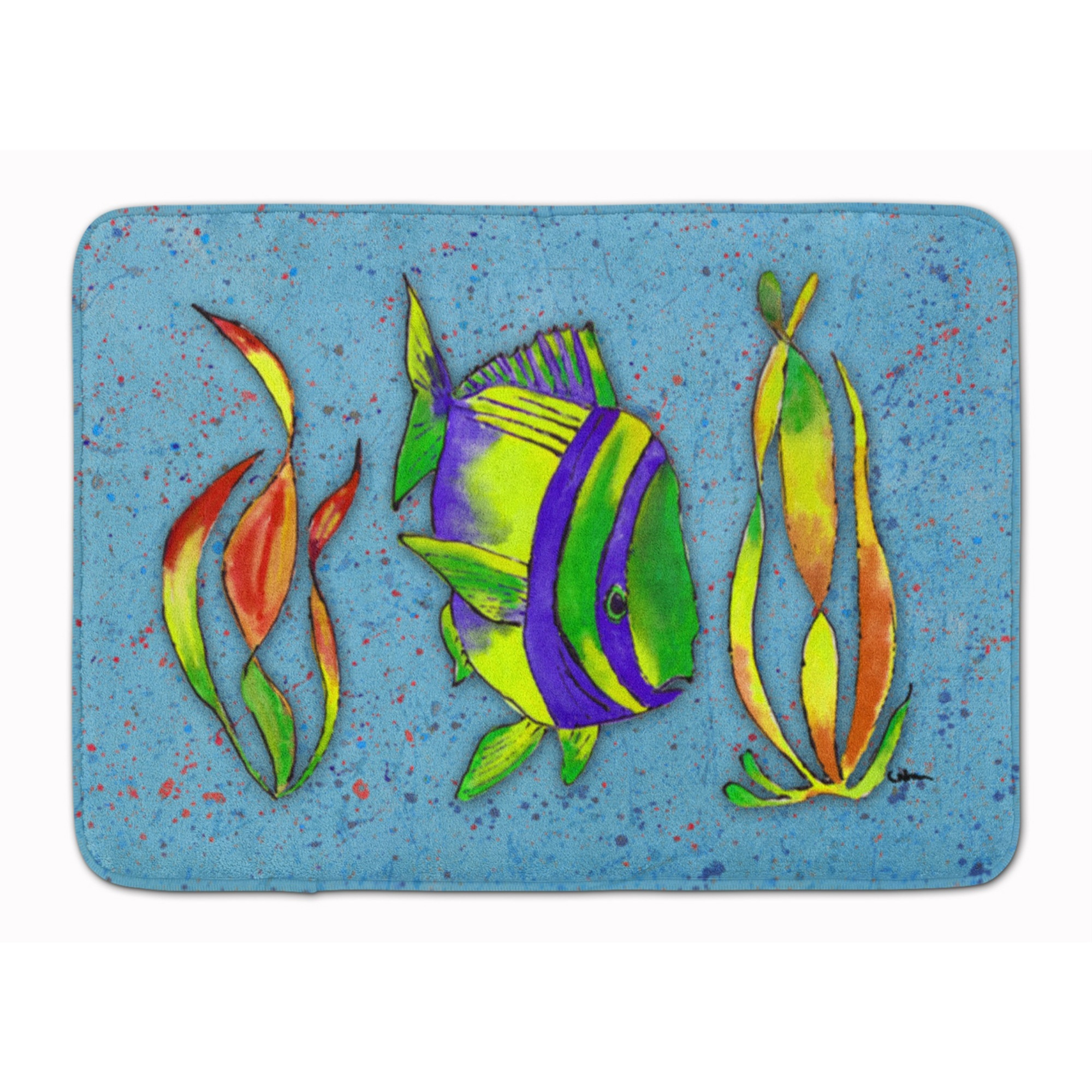 &quotCaroline's Treasures Tropical Fish on Blue Floor Mat, 19"" x 27"", Multicolor"