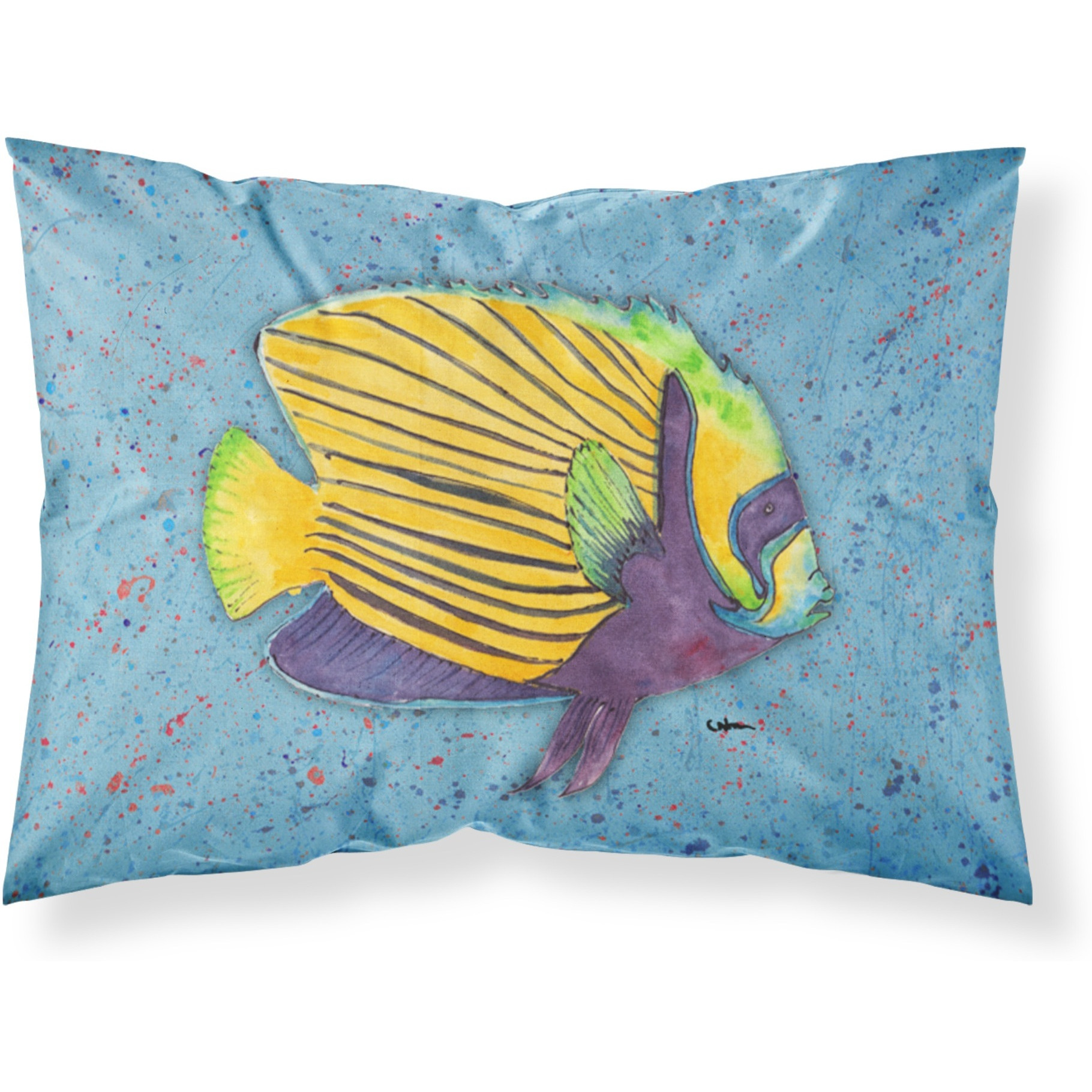 &quotCaroline's Treasures 8579PILLOWCASE Tropical Fish On Blue Moisture Wicking Fabric Standard Pillowcase, Large, Multicolor"
