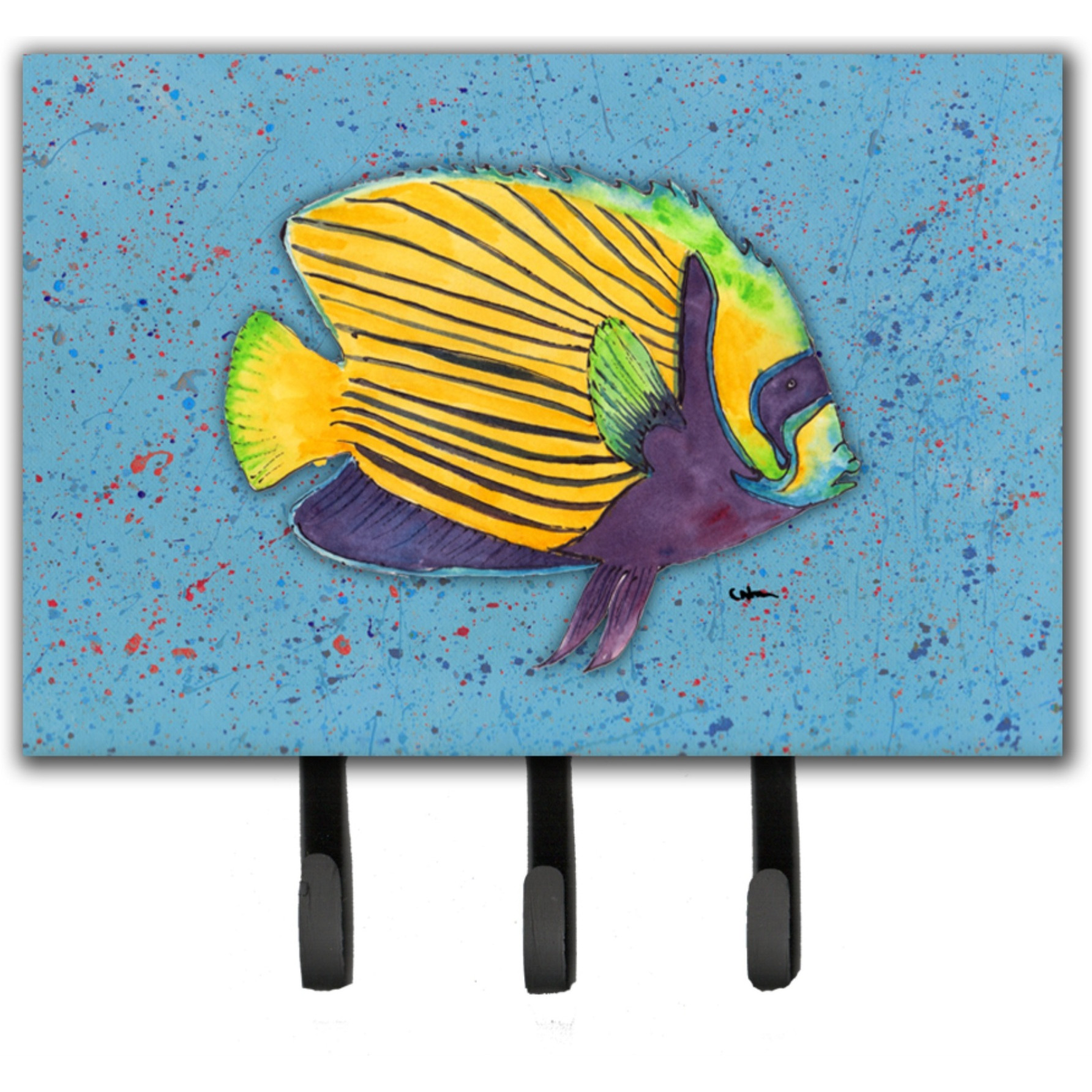 &quotCaroline's Treasures 8579TH68 Tropical Fish on Blue Leash or Key Holder, Large, Multicolor"
