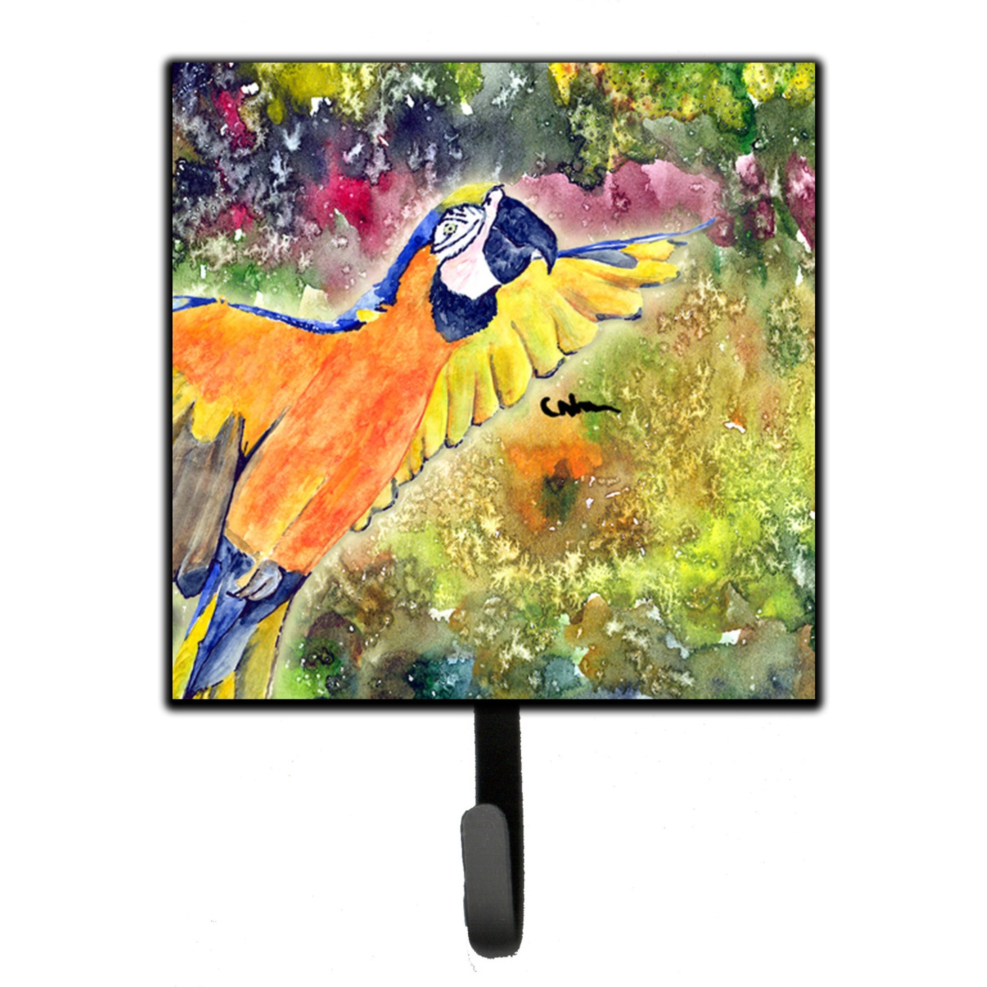 &quotCaroline's Treasures 8602SH4 Bird-Parrot Leash Holder or Key Hook, Small, Multicolor"