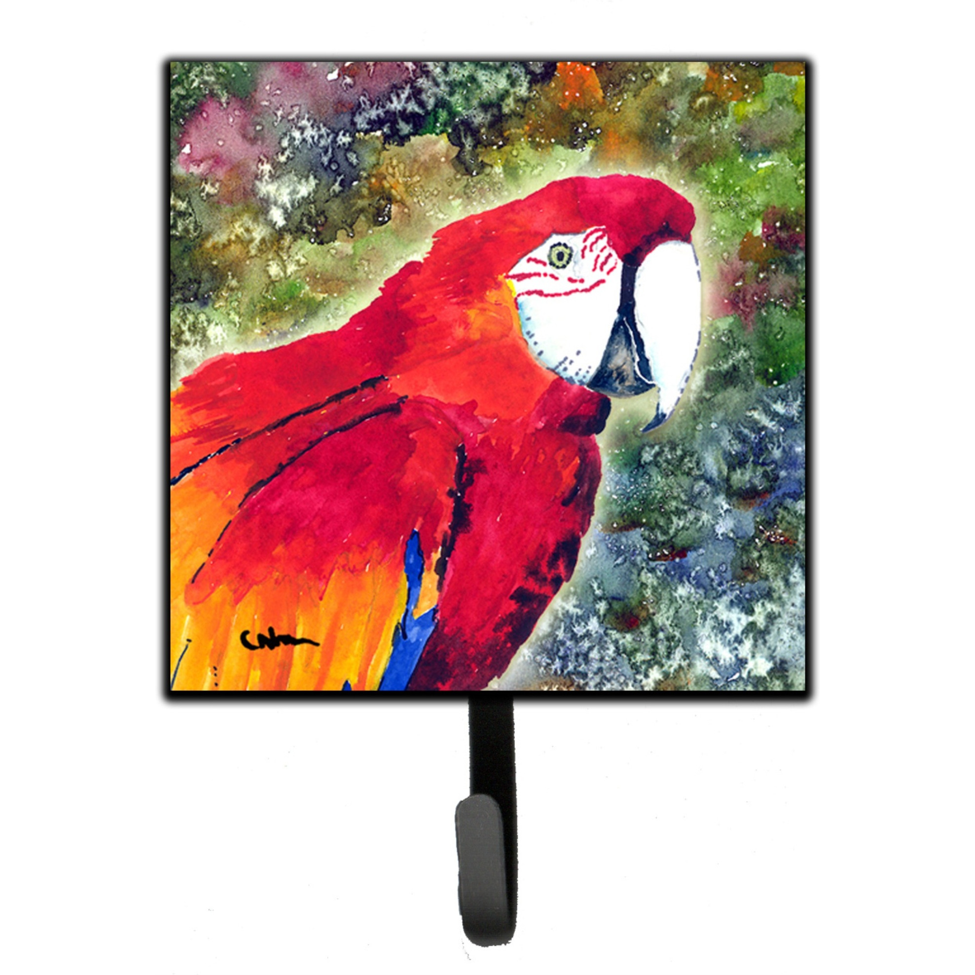 &quotCaroline's Treasures 8603SH4 Bird-Parrot Leash Holder or Key Hook, Small, Multicolor"