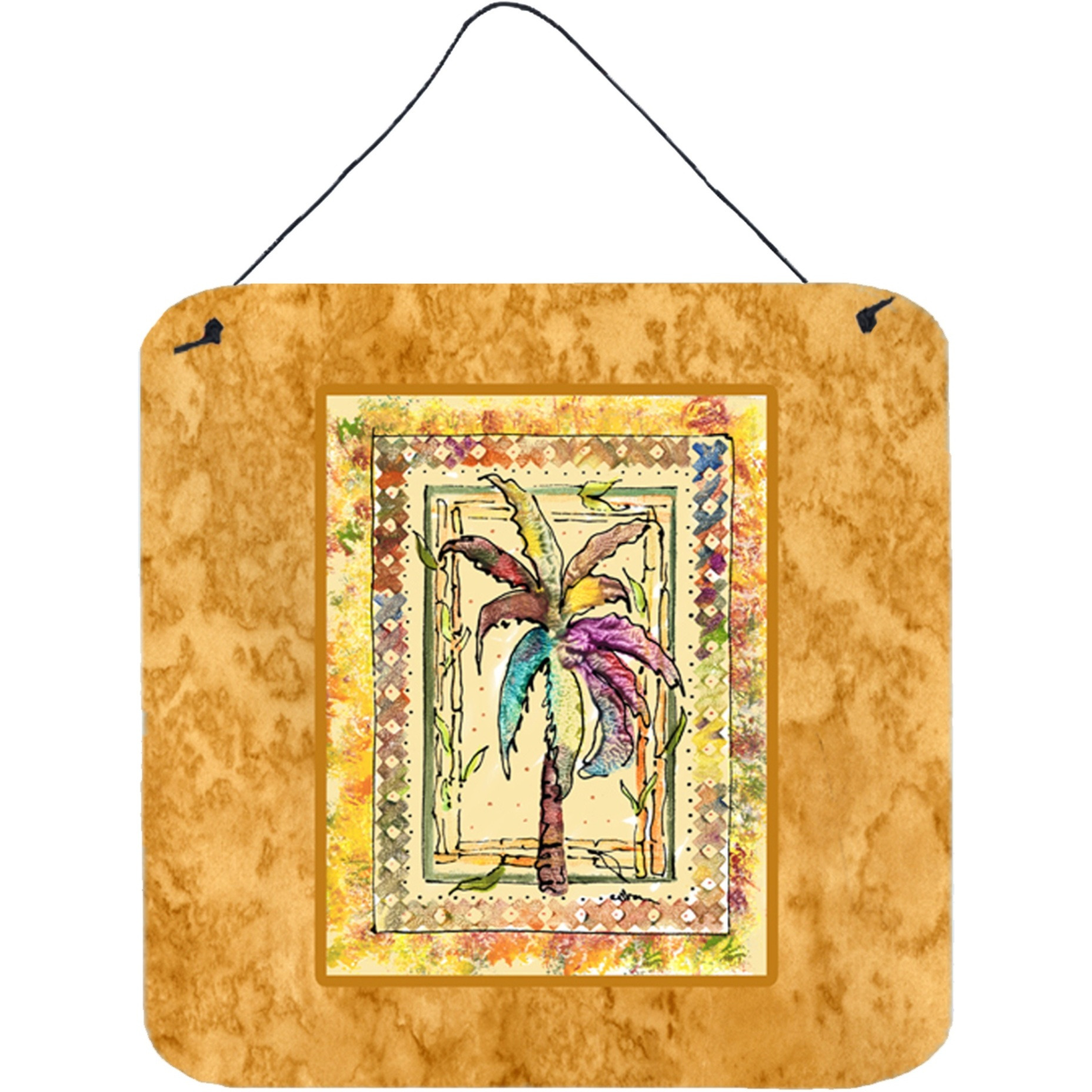&quotCaroline's Treasures 8614DS66 Palm Tree Aluminum Metal Wall or Door Hanging Prints, 6 x 6"", Multicolor"