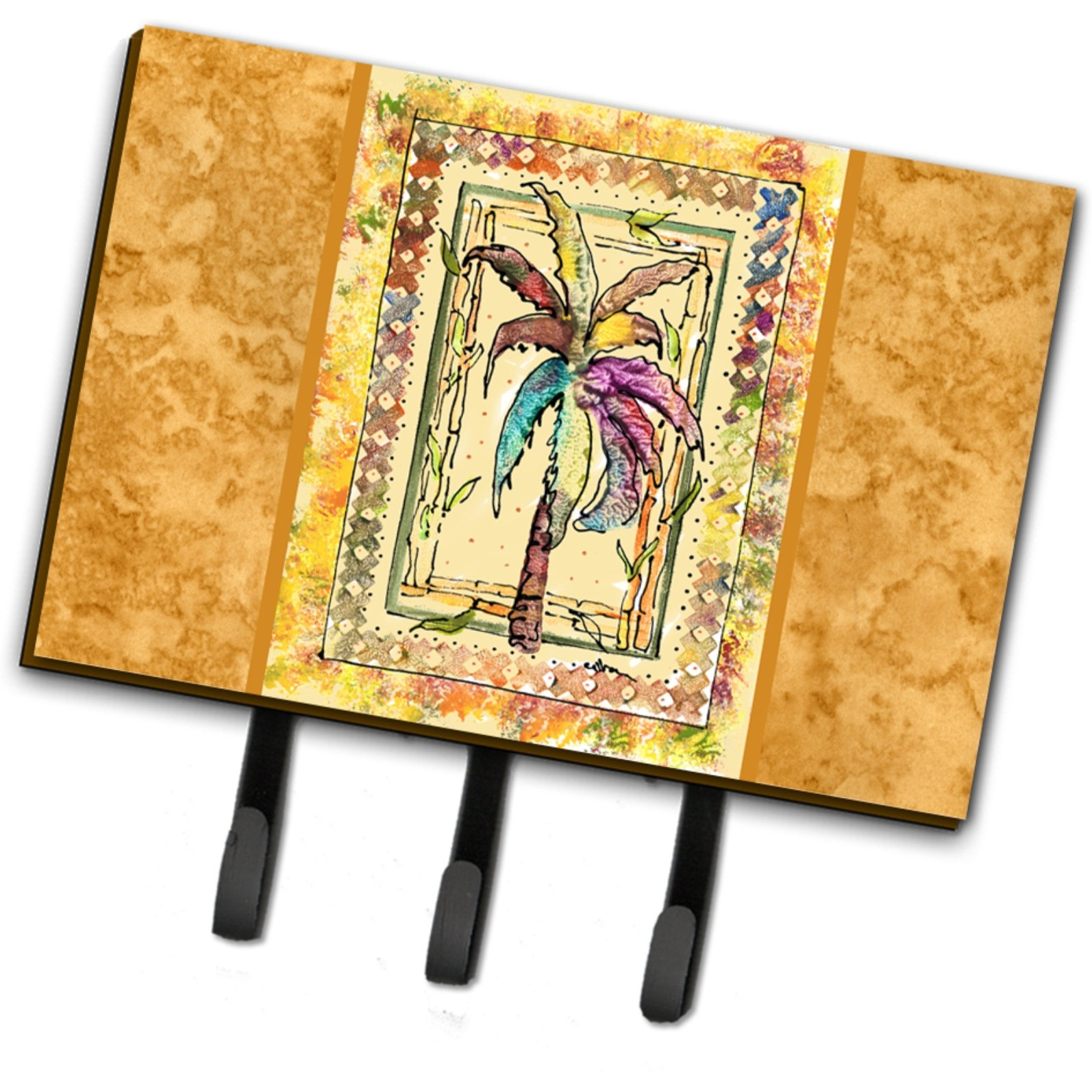 &quotCaroline's Treasures 8614TH68 Palm Tree Leash or Key Holder, Large, Multicolor"