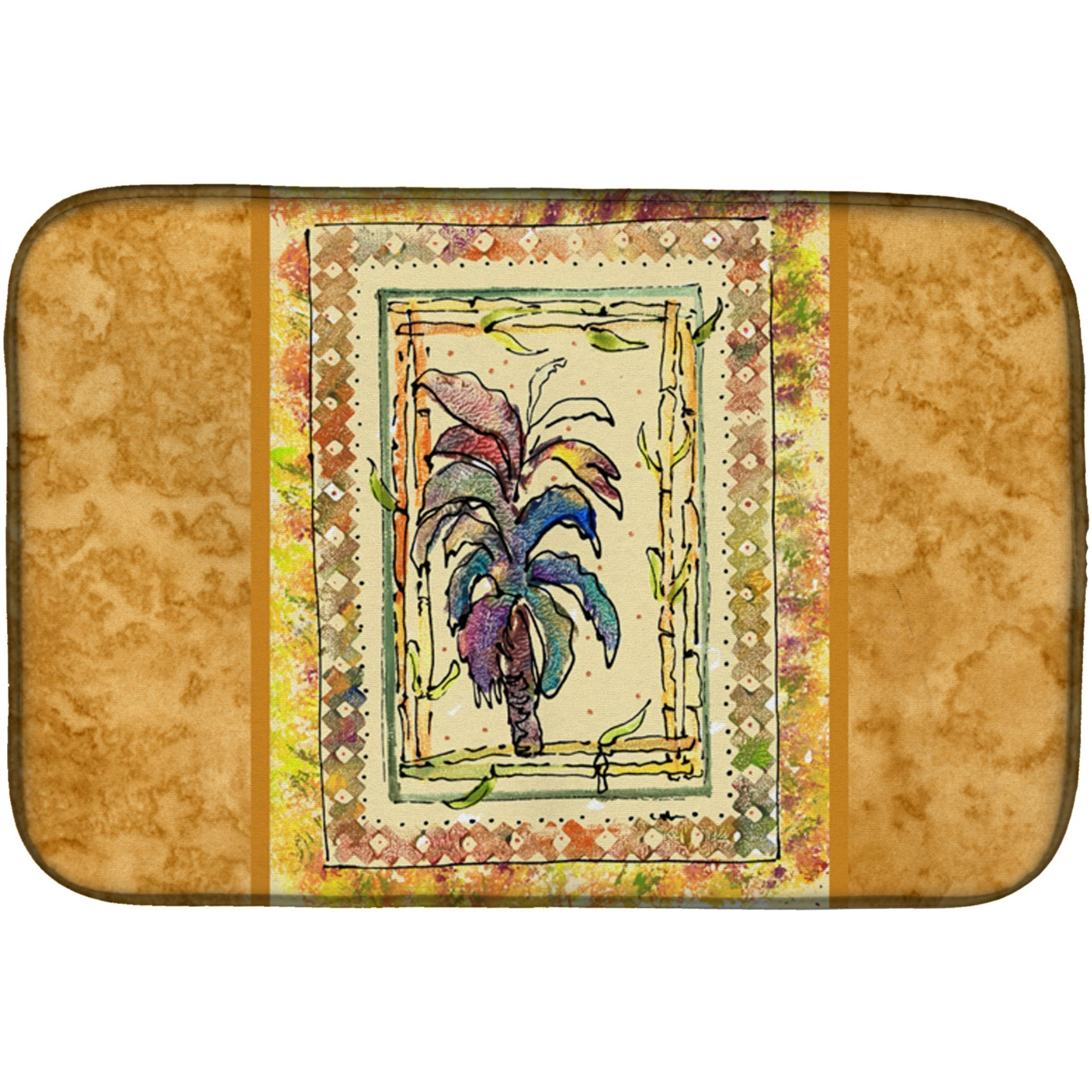 &quotCaroline's Treasures Palm Tree Dish Drying Mat, 14"" x 21"", Multicolor"