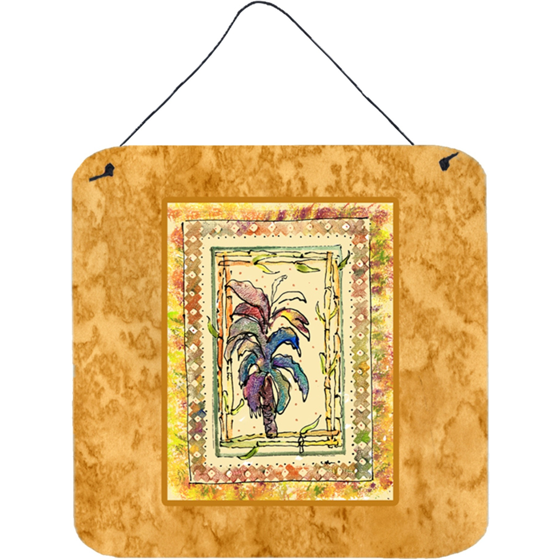 &quotCaroline's Treasures 8615DS66 Palm Tree Aluminum Metal Wall or Door Hanging Prints, 6 x 6"", Multicolor"