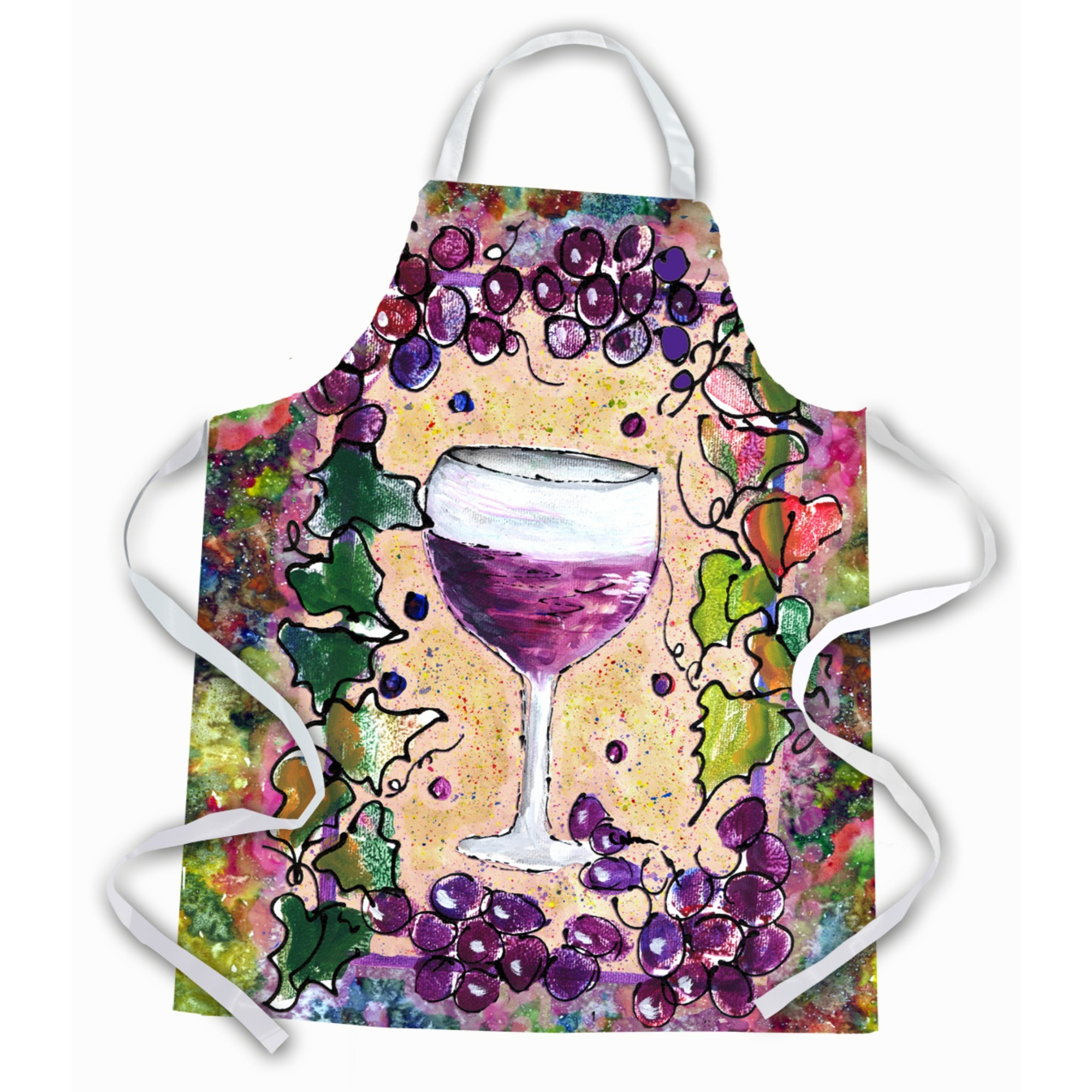 &quotCaroline's Treasures 8616APRON Red Grapes and Wine Apron, Large, Multicolor"