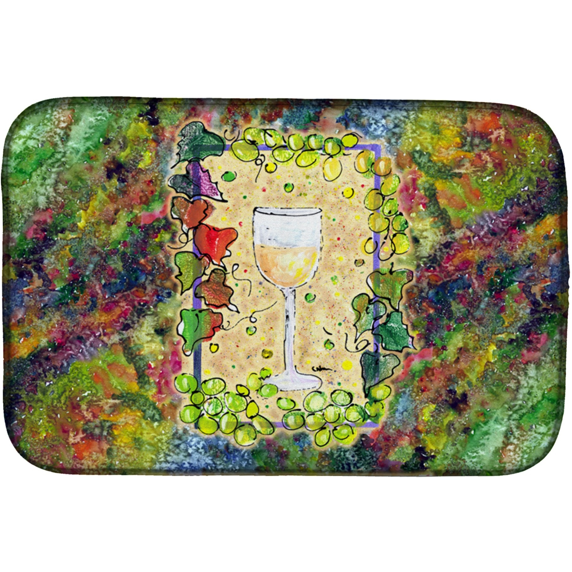 &quotCaroline's Treasures Wine Dish Drying Mat, 14 x 21, Multicolor"