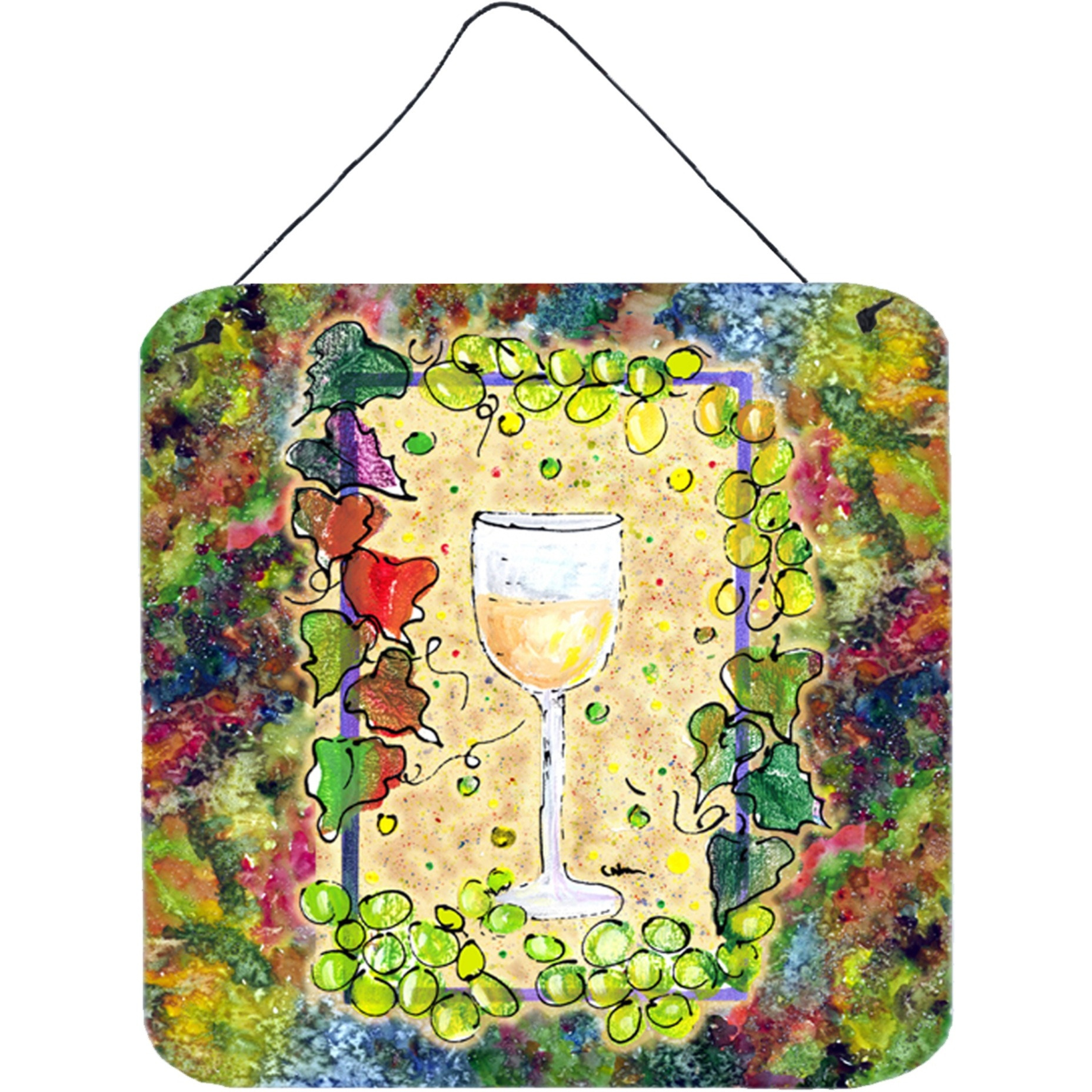 &quotCaroline's Treasures 8617DS66 Wine Aluminum Metal Wall or Door Hanging Prints, 6 x 6"", Multicolor"