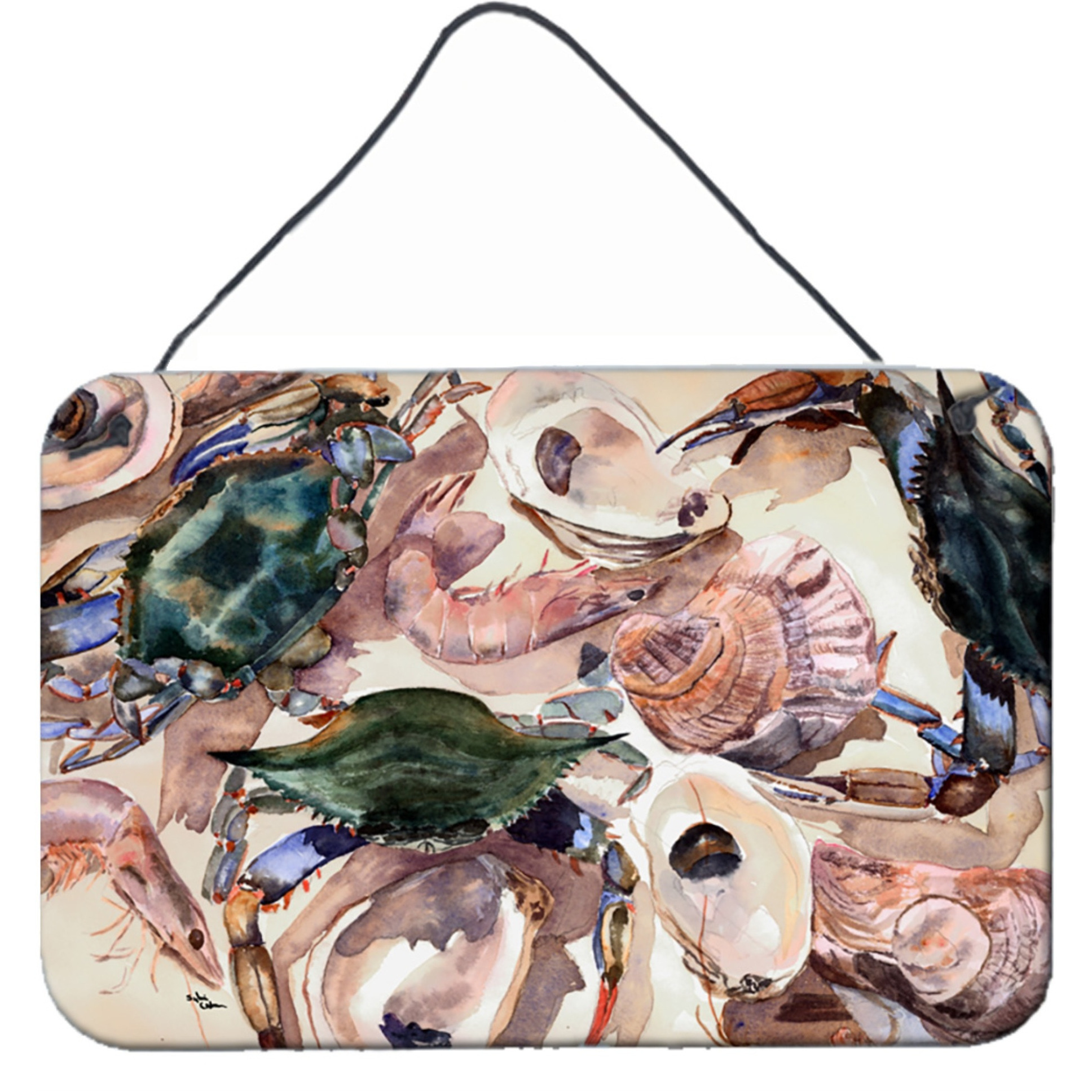 &quotCaroline's Treasures 8618DS812 Crab Indoor Aluminum Metal Wall or Door Hanging Prints, 8 x 12"", Multicolor"