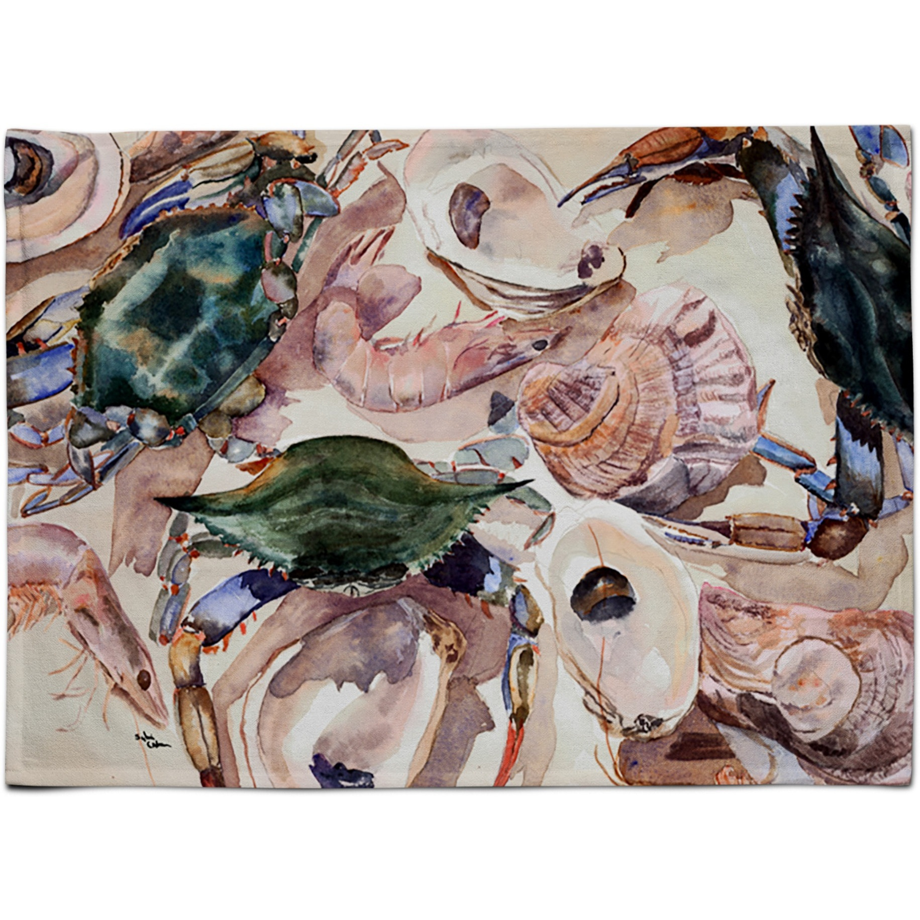 &quotCaroline's Treasures 8618PLMT Crab Fabric Placemat, Multicolor"