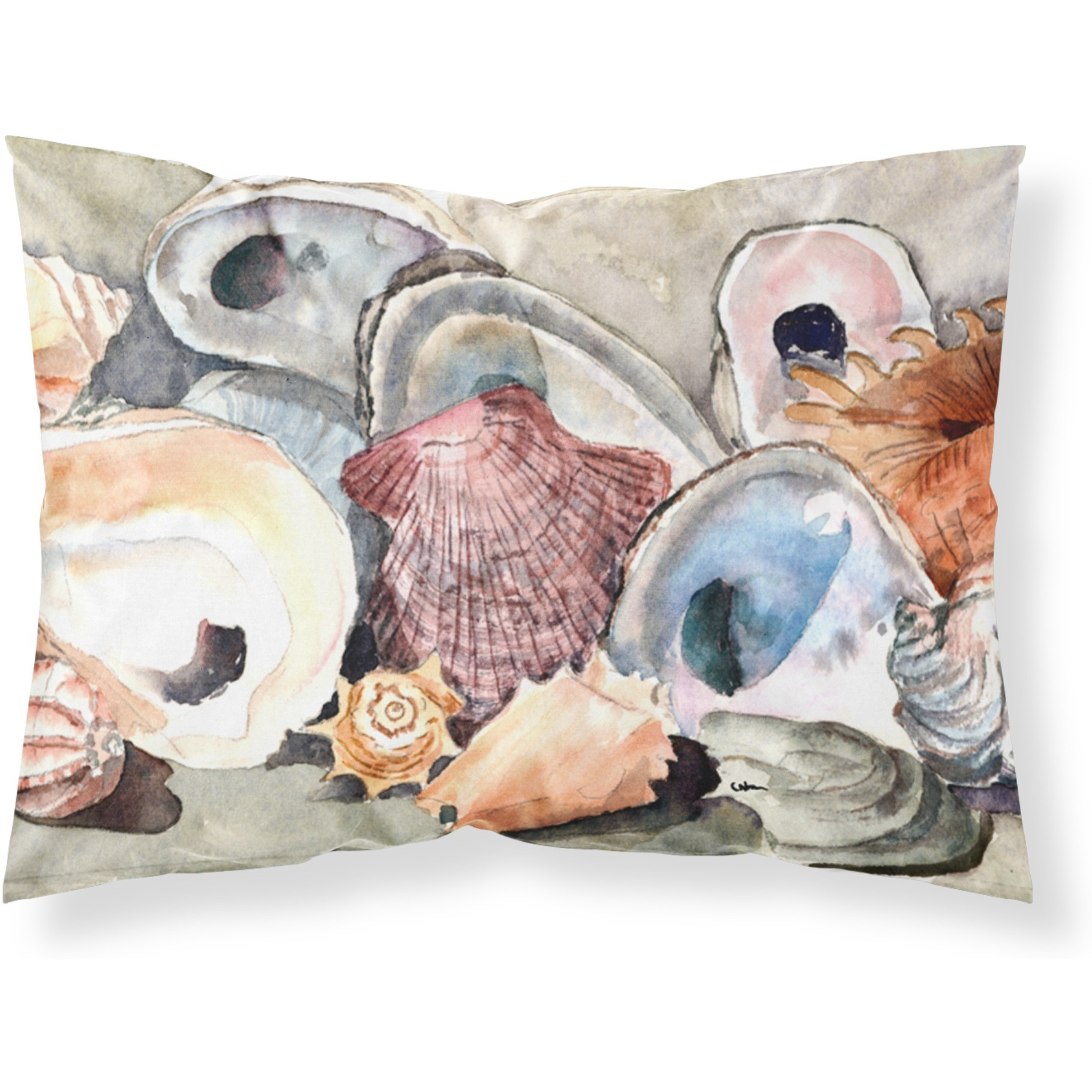 &quotCaroline's Treasures 8619PILLOWCASE Sea Shells Moisture Wicking Fabric Standard Pillowcase, Large, Multicolor"