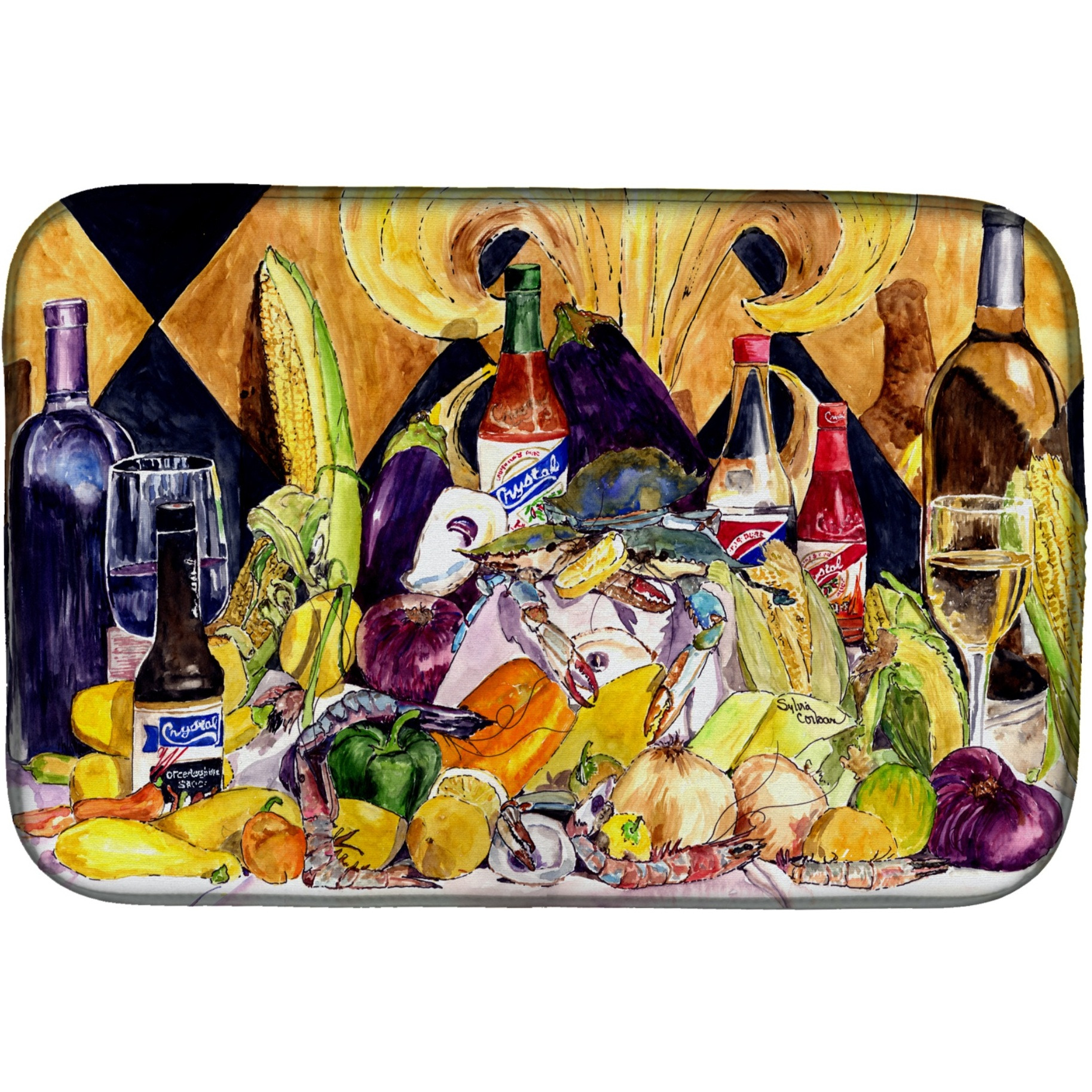 &quotCaroline's Treasures 8638DDM Dish Drying Mat, 14"" x 21"", Multicolor"