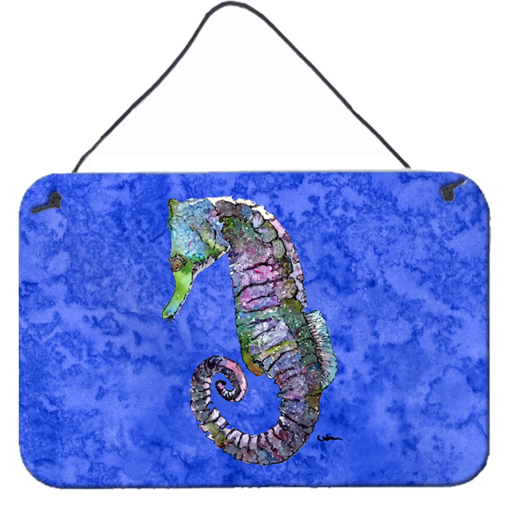 &quotCaroline's Treasures 8639DS812 Seahorse Indoor Aluminum Metal Wall or Door Hanging Prints, 8 x 12"", Multicolor"