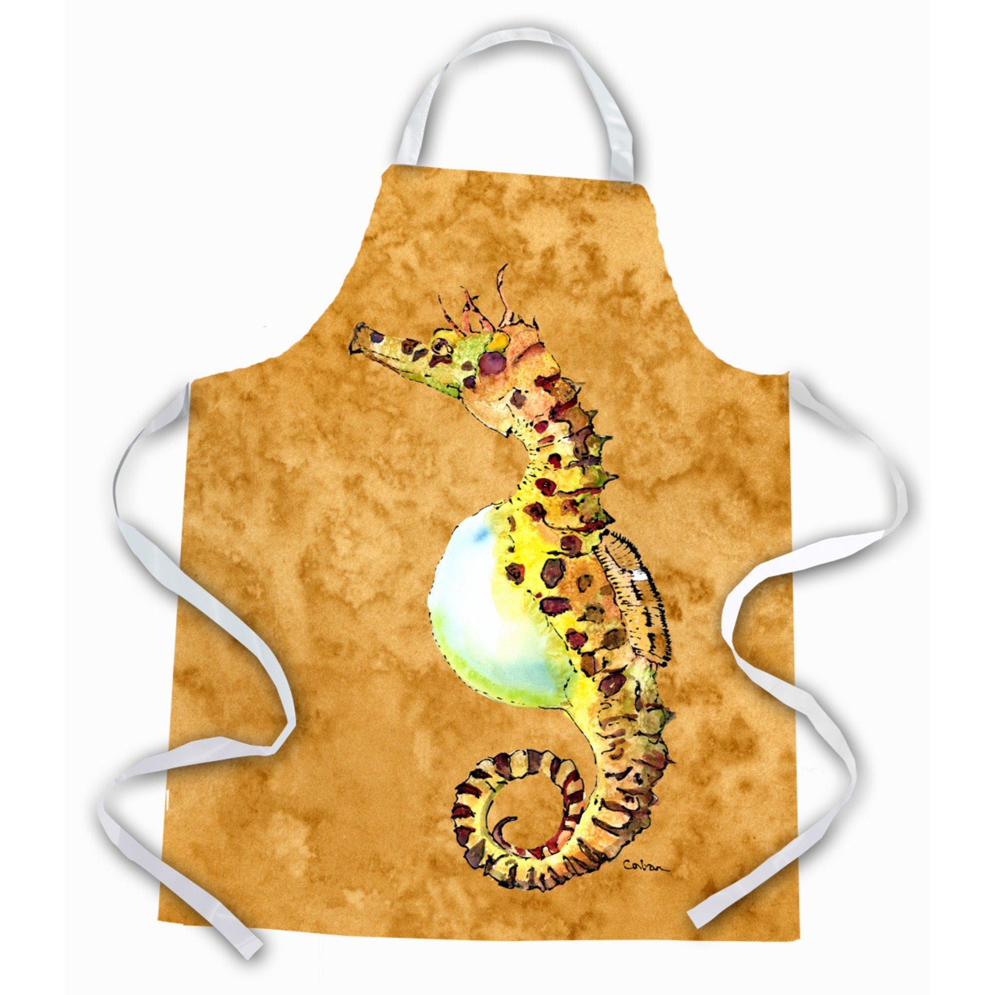 &quotCaroline's Treasures 8640APRON Seahorse Apron, Large, Multicolor"
