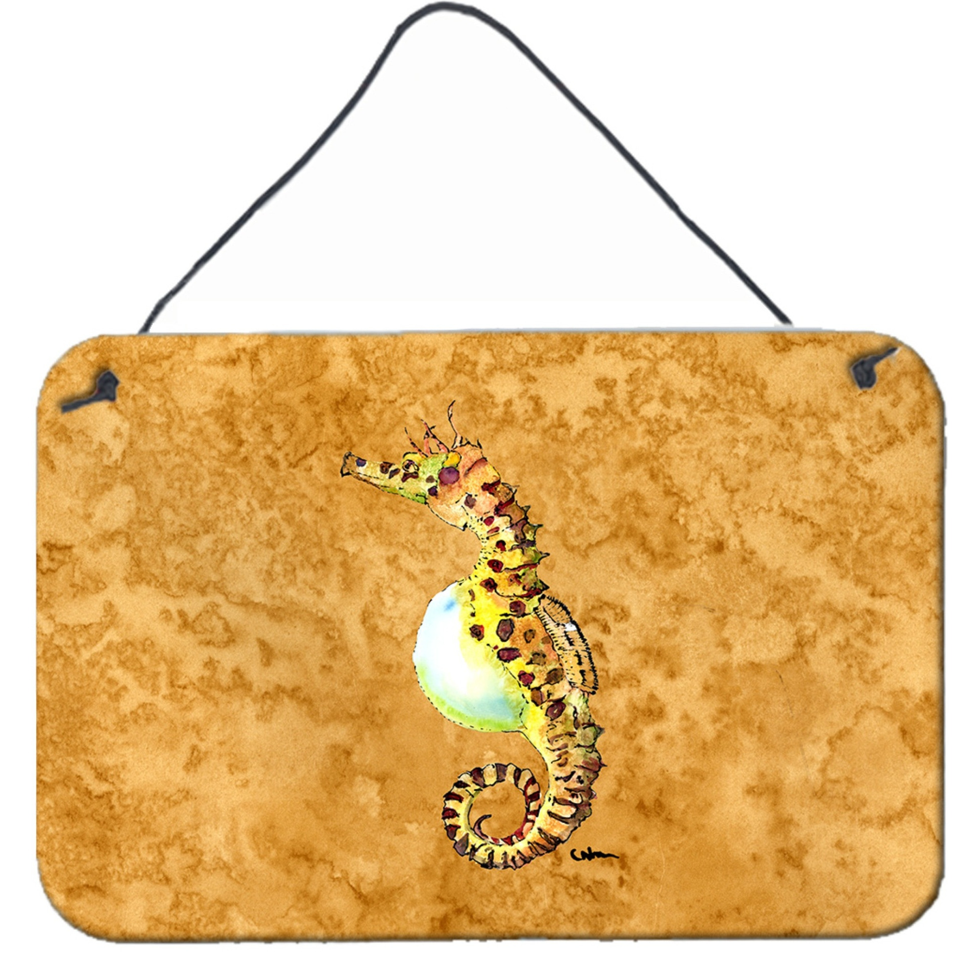 &quotCaroline's Treasures Seahorse Aluminum Metal Wall or Door Hanging Prints, 8 x 12"""