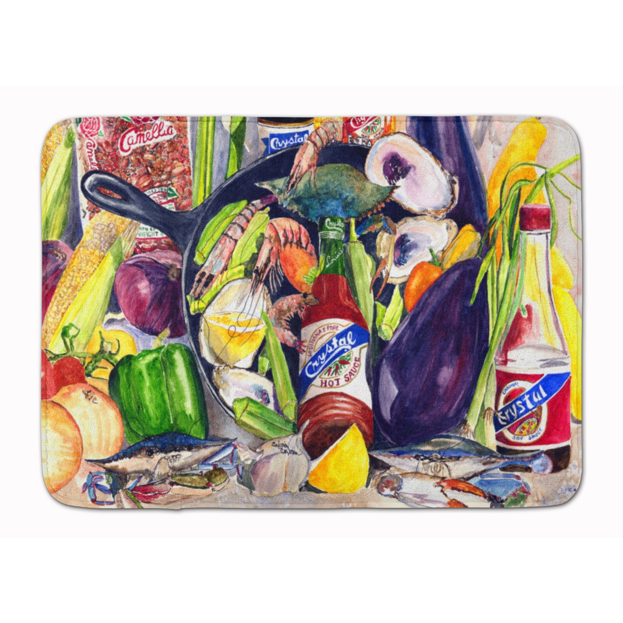 &quotCaroline's Treasures Crystal Hot Sauce with Camellia Beans Floor Mat, 19"" x 27"", Multicolor"