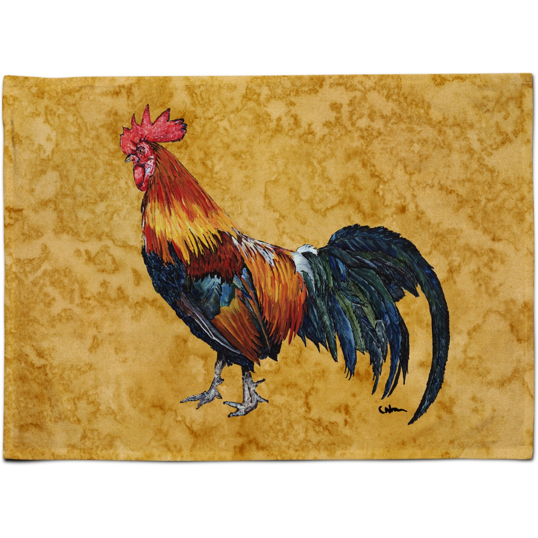 &quotCaroline's Treasures 8651PLMT Rooster Fabric Placemat, Multicolor"