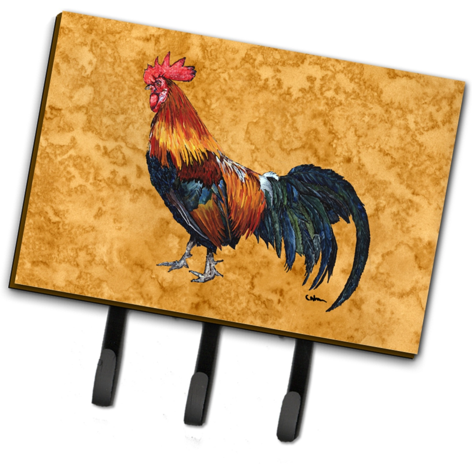 &quotCaroline's Treasures 8651TH68 Rooster Leash or Key Holder, Large, Multicolor"