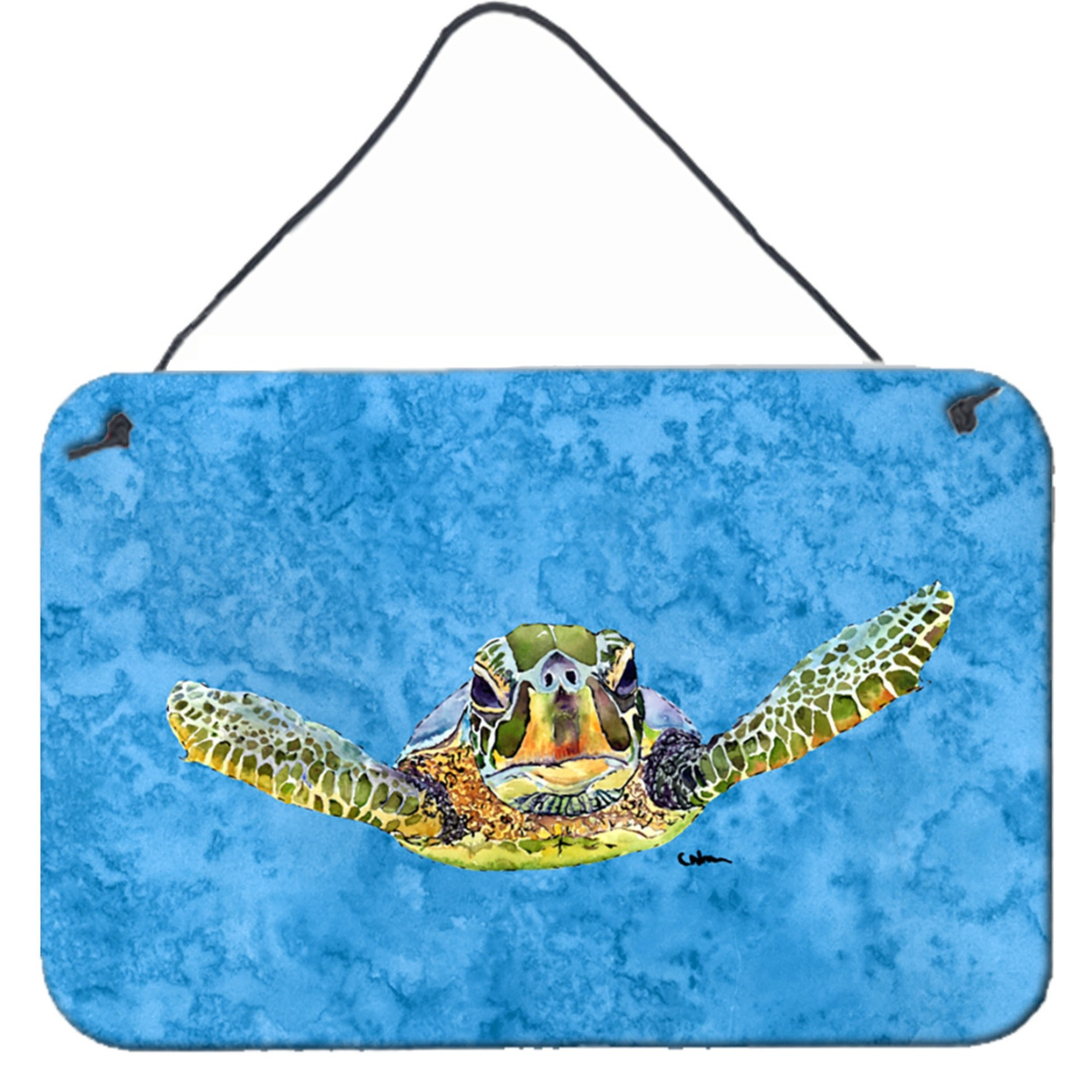 &quotCaroline's Treasures 8653DS812 Turtle Indoor Aluminum Metal Wall or Door Hanging Prints, 8 x 12"", Multicolor"