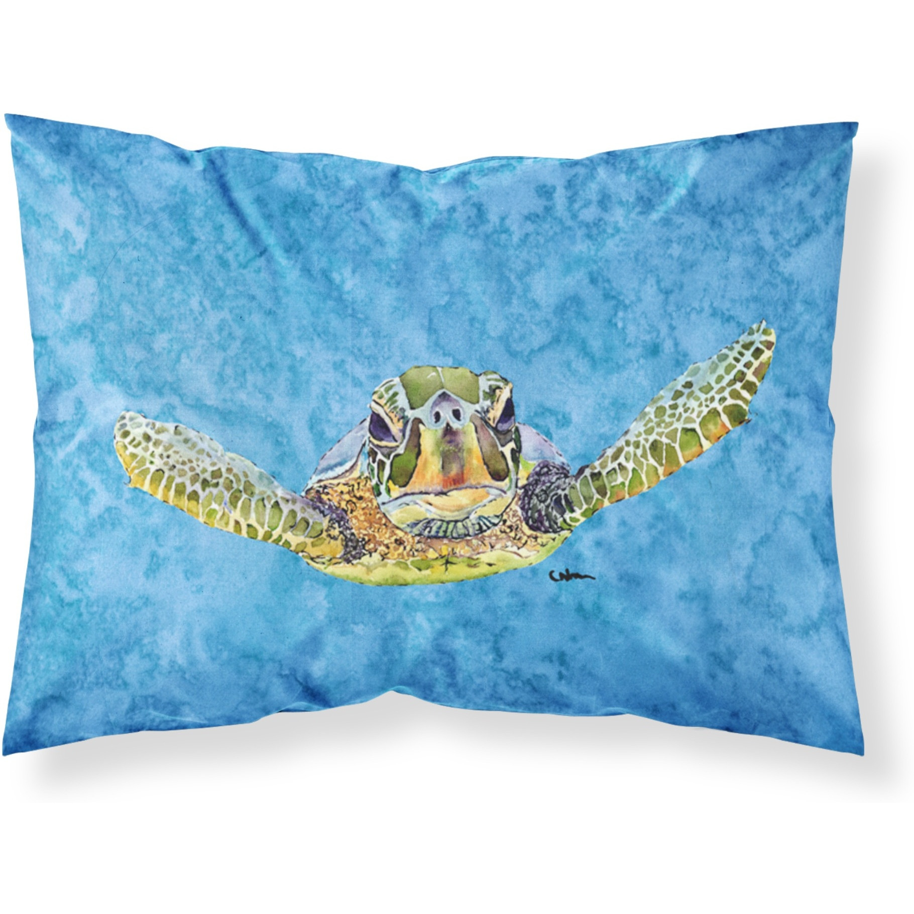&quotCaroline's Treasures 8653PILLOWCASE Turtle Coming at You Moisture Wicking Fabric , Polyester Envelop closure type Pillow case, Standard (20 x 30 inches), Multicolor"