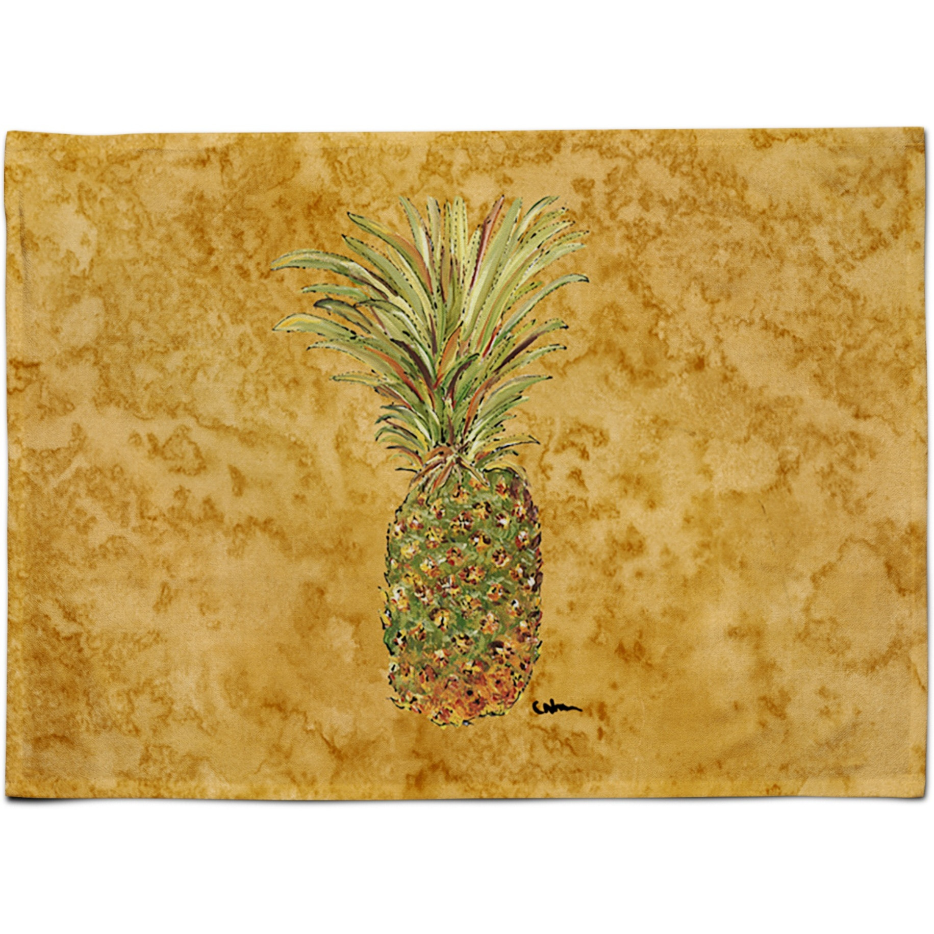 &quotCaroline's Treasures 8654PLMT Pineapple Fabric Placemat, Multicolor"