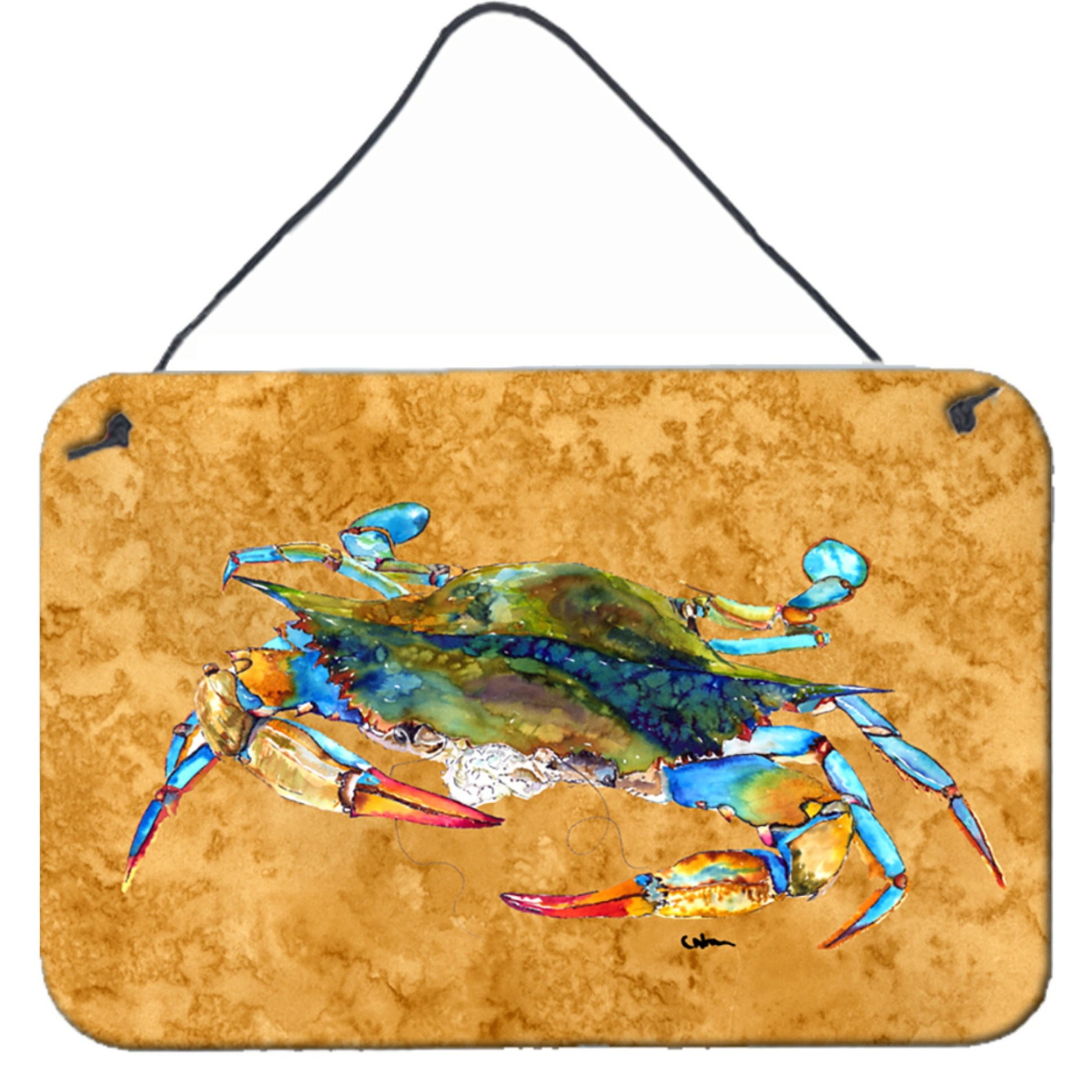 &quotCaroline's Treasures 8655DS812 Crab Aluminum Metal Wall or Door Hanging Prints, 8 x 12"""
