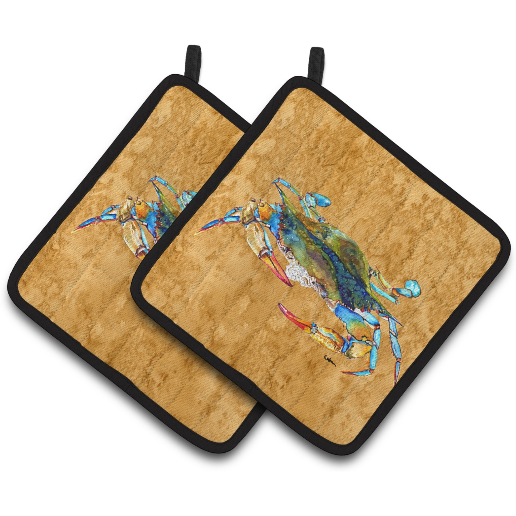 &quotCaroline's Treasures 8655PTHD Crab Pot Holders (1 Pair), 7.5"" x 7.5"", Multicolor"