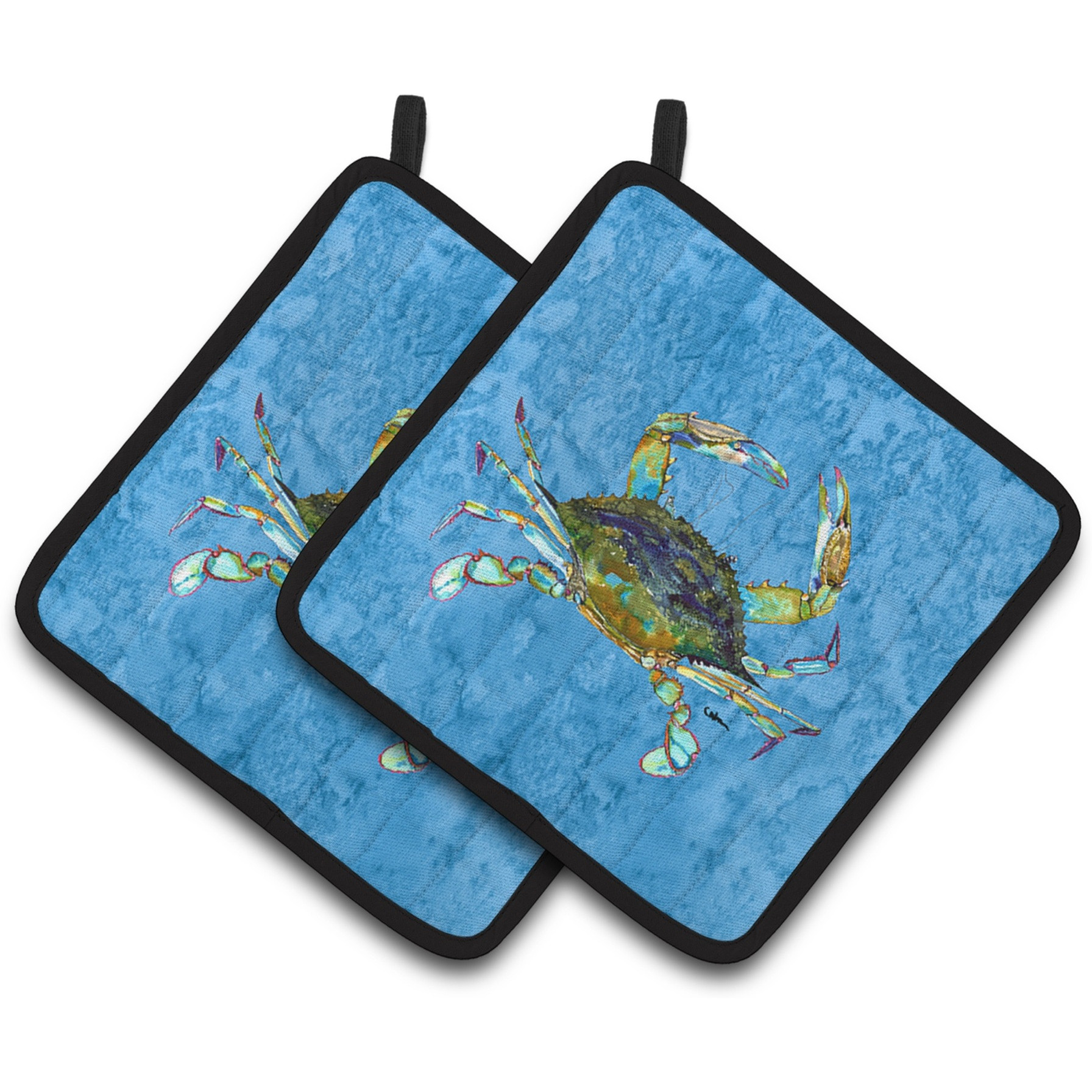 &quotCaroline's Treasures 8656PTHD Crab Pot Holders (1 Pair), 7.5"" x 7.5"", Multicolor"