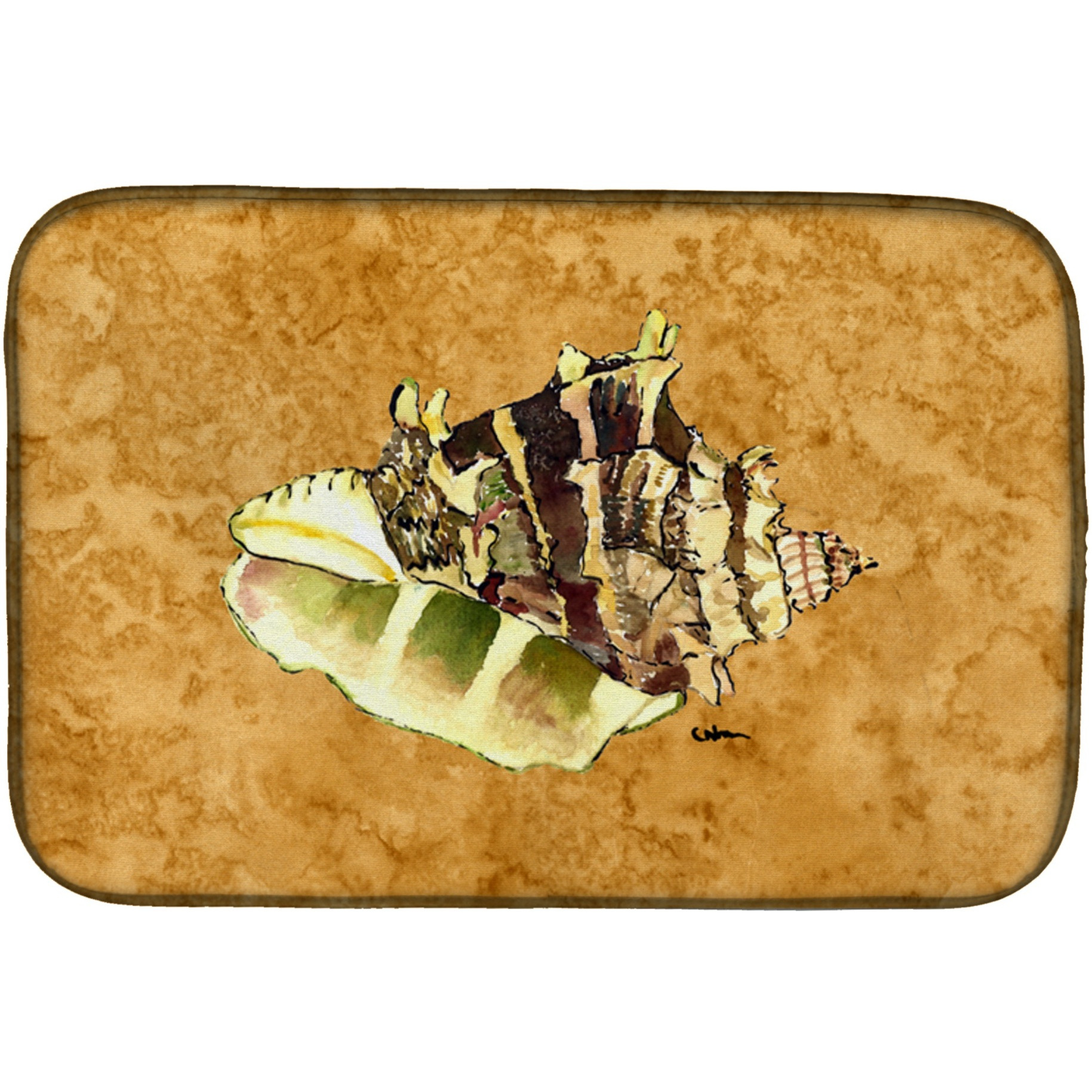 &quotCaroline's Treasures Shell Dish Drying Mat, 14"" x 21"", Multicolor"