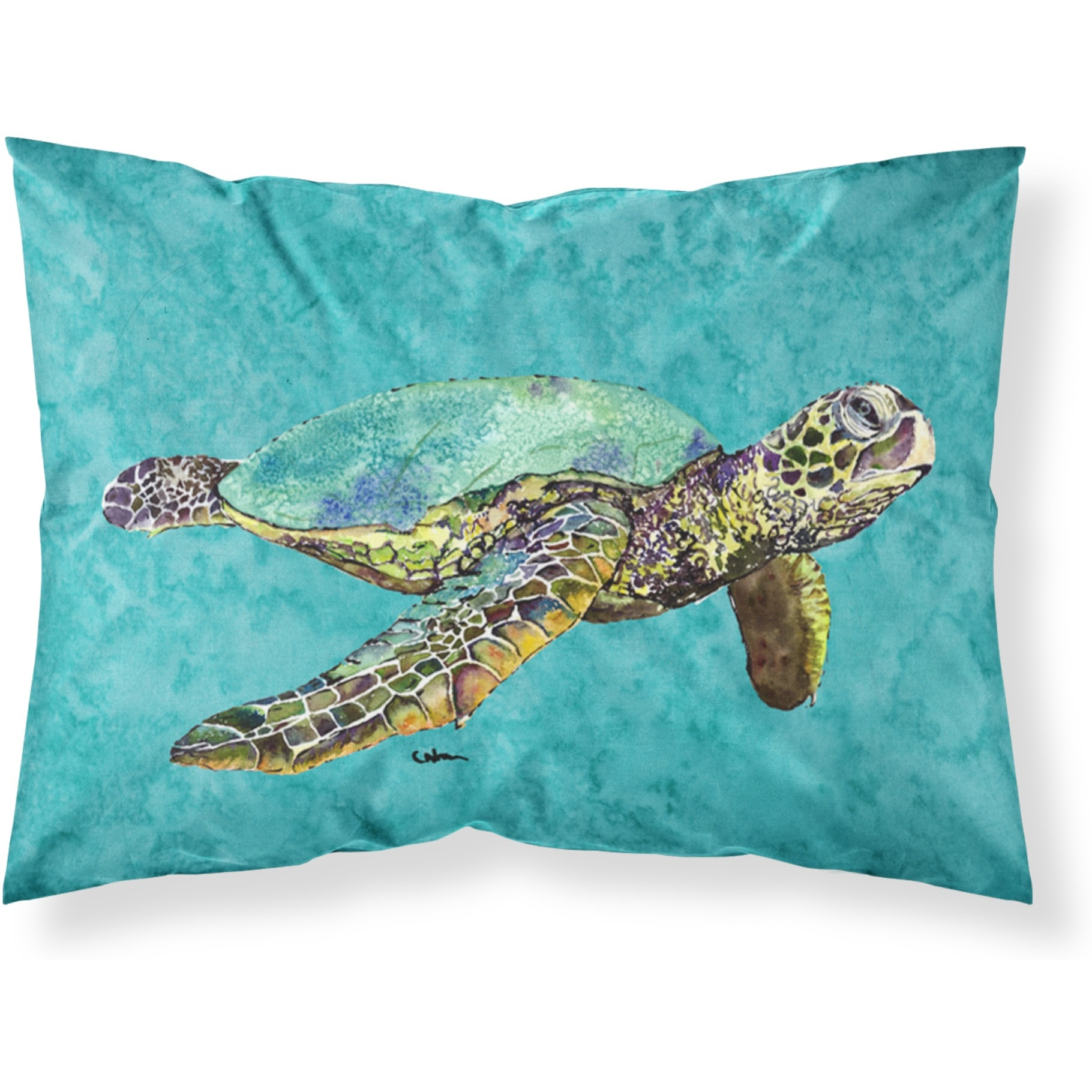 &quotCaroline's Treasures 8659PILLOWCASE Turtle Swimming Moisture Wicking Fabric Standard Pillowcase, Large, Multicolor"