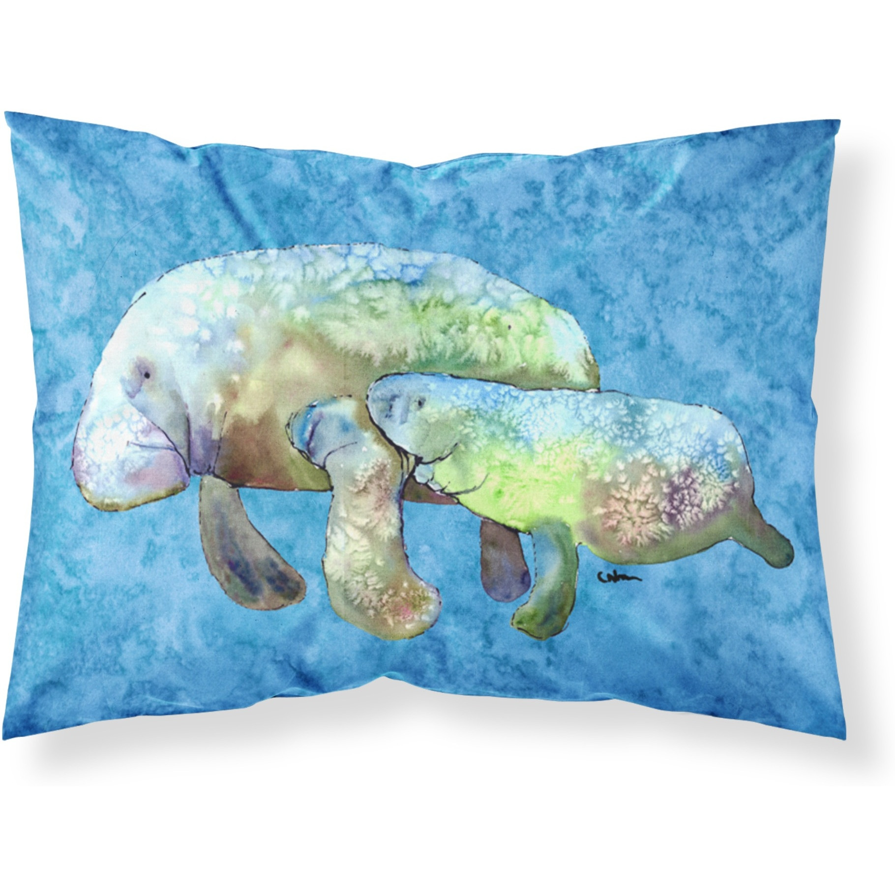 &quotCaroline's Treasures 8660PILLOWCASE Manatee Moisture Wicking Fabric Standard Pillowcase, Large, Multicolor"