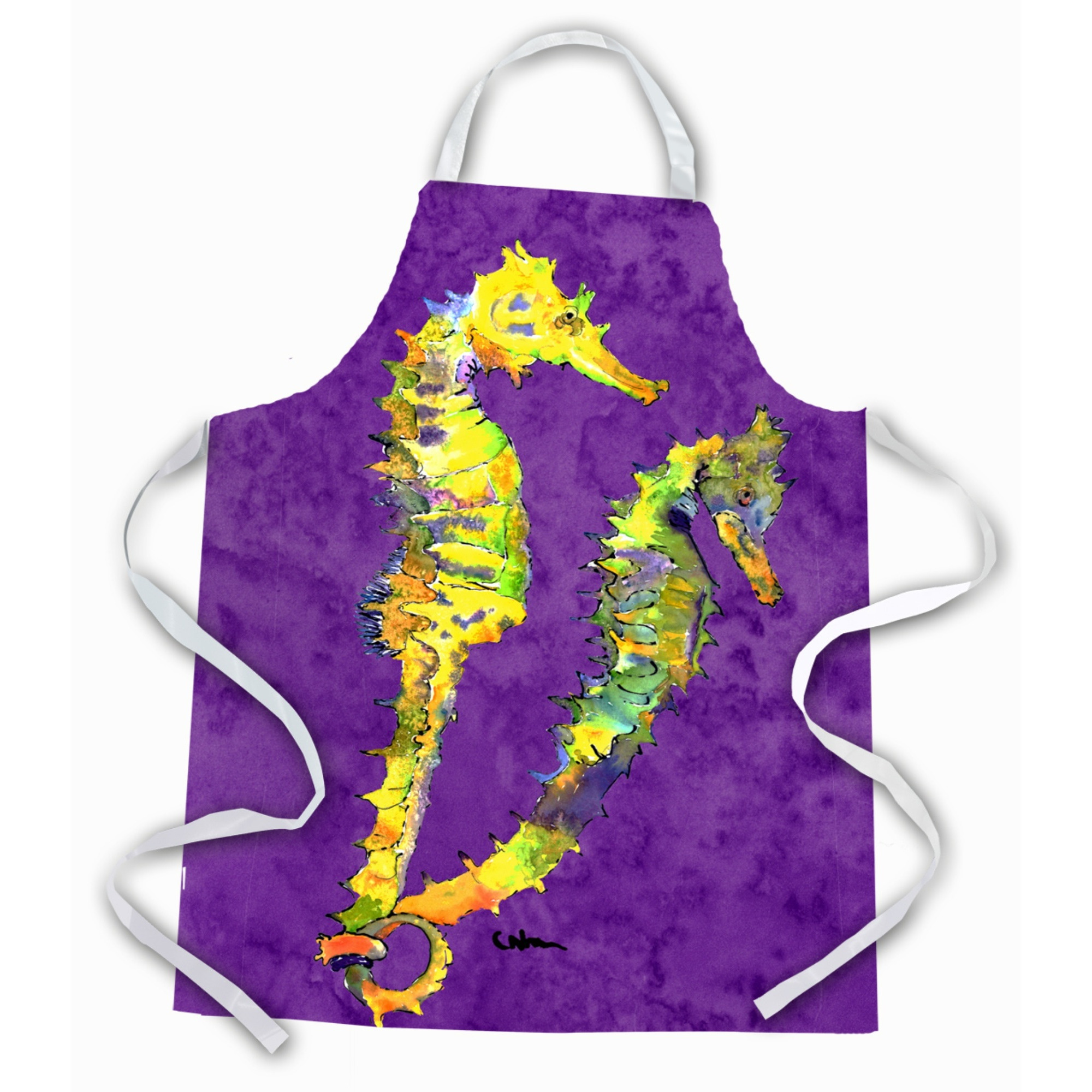 &quotCaroline's Treasures 8661APRON Seahorse Apron, Large, Multicolor"