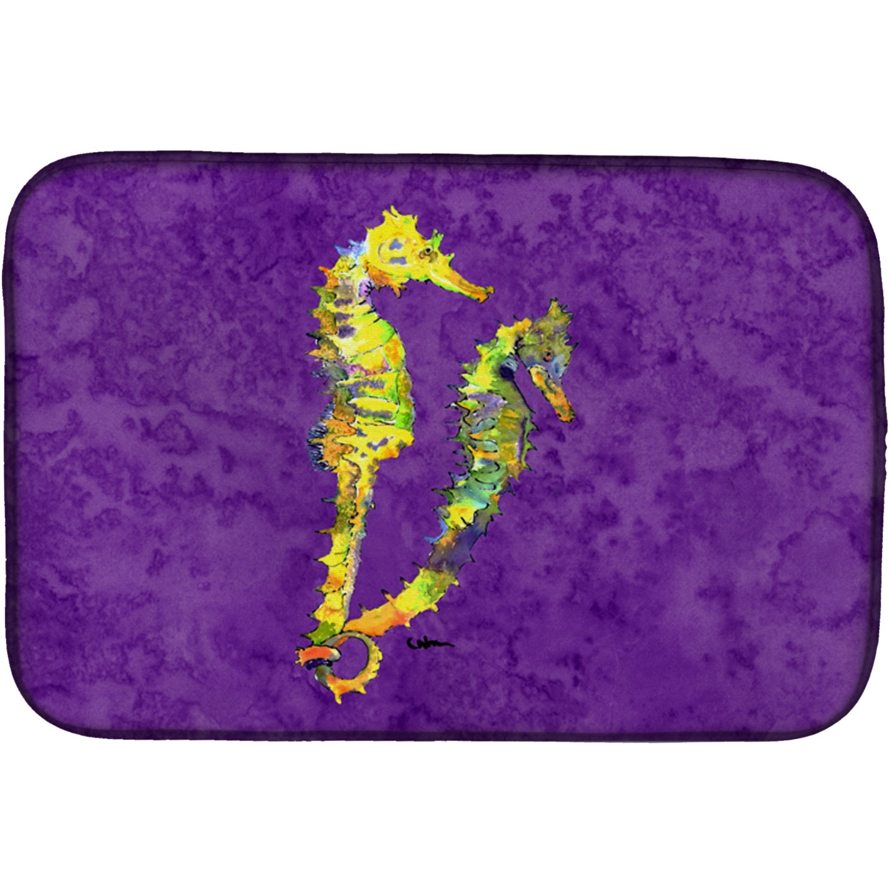 &quotCaroline's Treasures Seahorse Dish Drying Mat, 14"" x 21"", Multicolor"