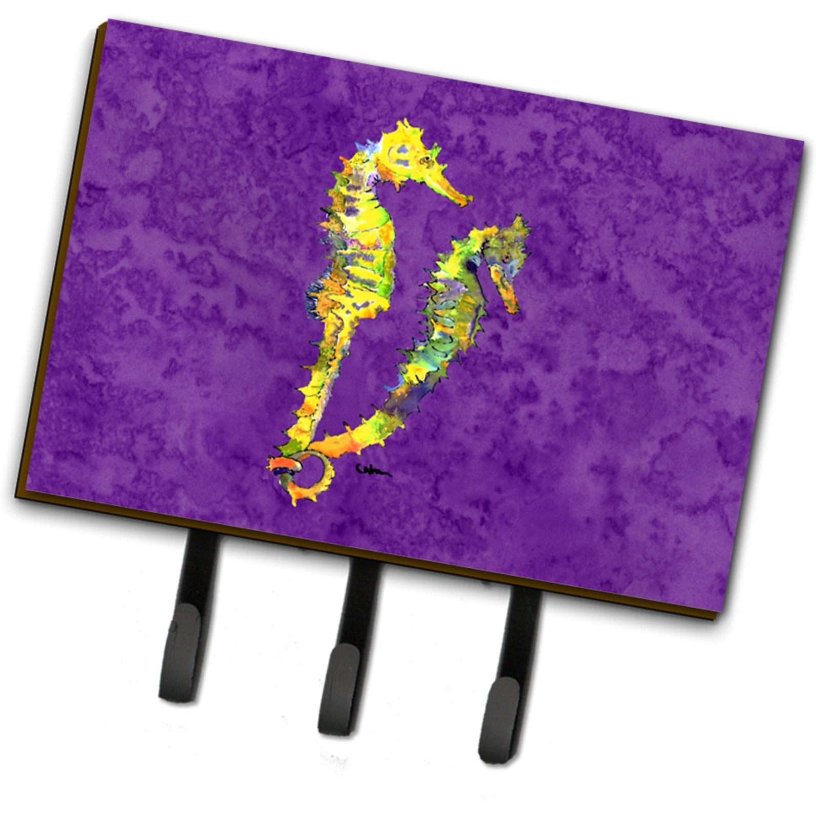 &quotCaroline's Treasures 8661TH68 Seahorse Leash or Key Holder, Large, Multicolor"
