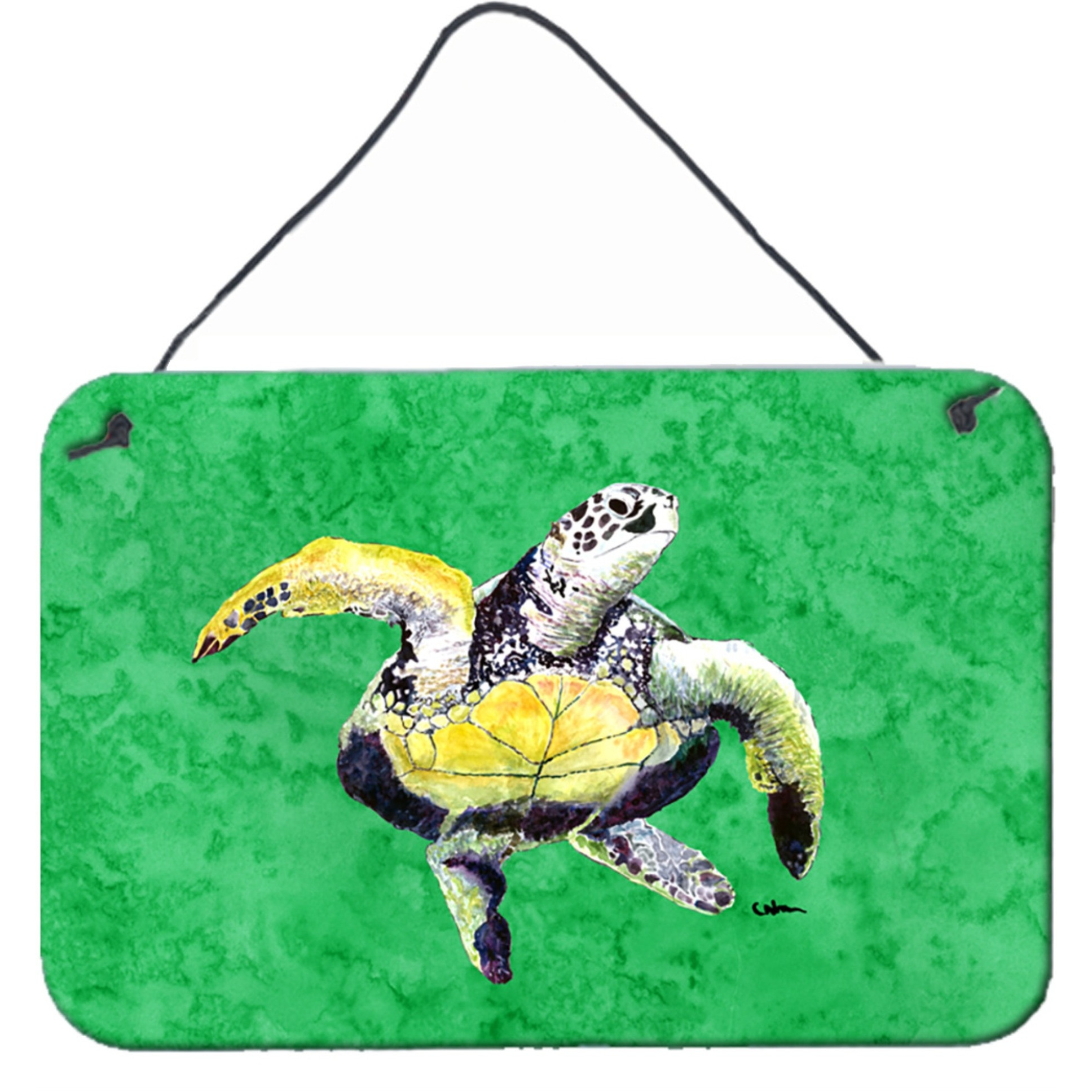 &quotCaroline's Treasures 8671DS812 Turtle Indoor Aluminum Metal Wall or Door Hanging Prints, 8 x 12"", Multicolor"