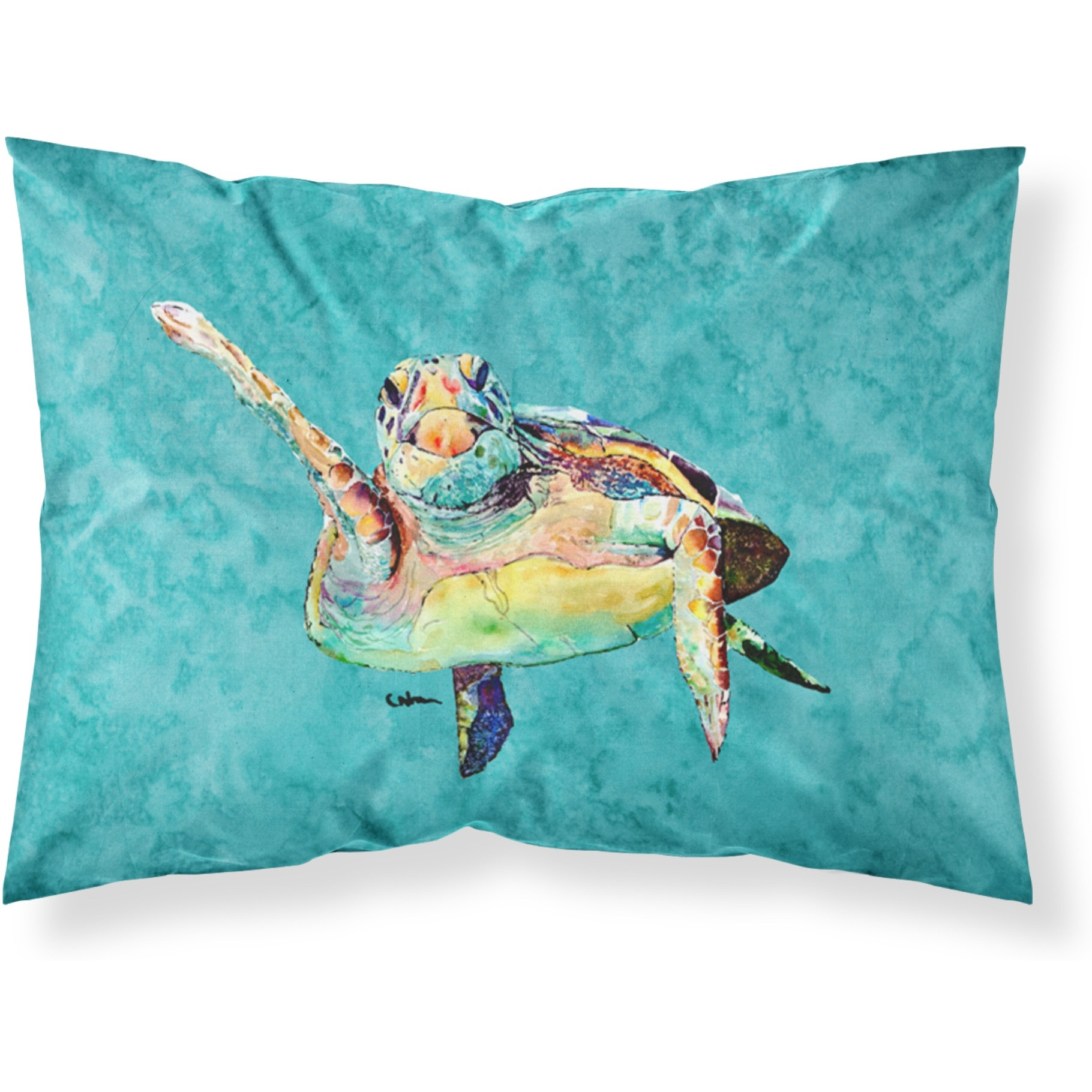 &quotCaroline's Treasures 8672PILLOWCASE Turtle Hi Five Moisture Wicking Fabric Standard Pillowcase, Large, Multicolor"
