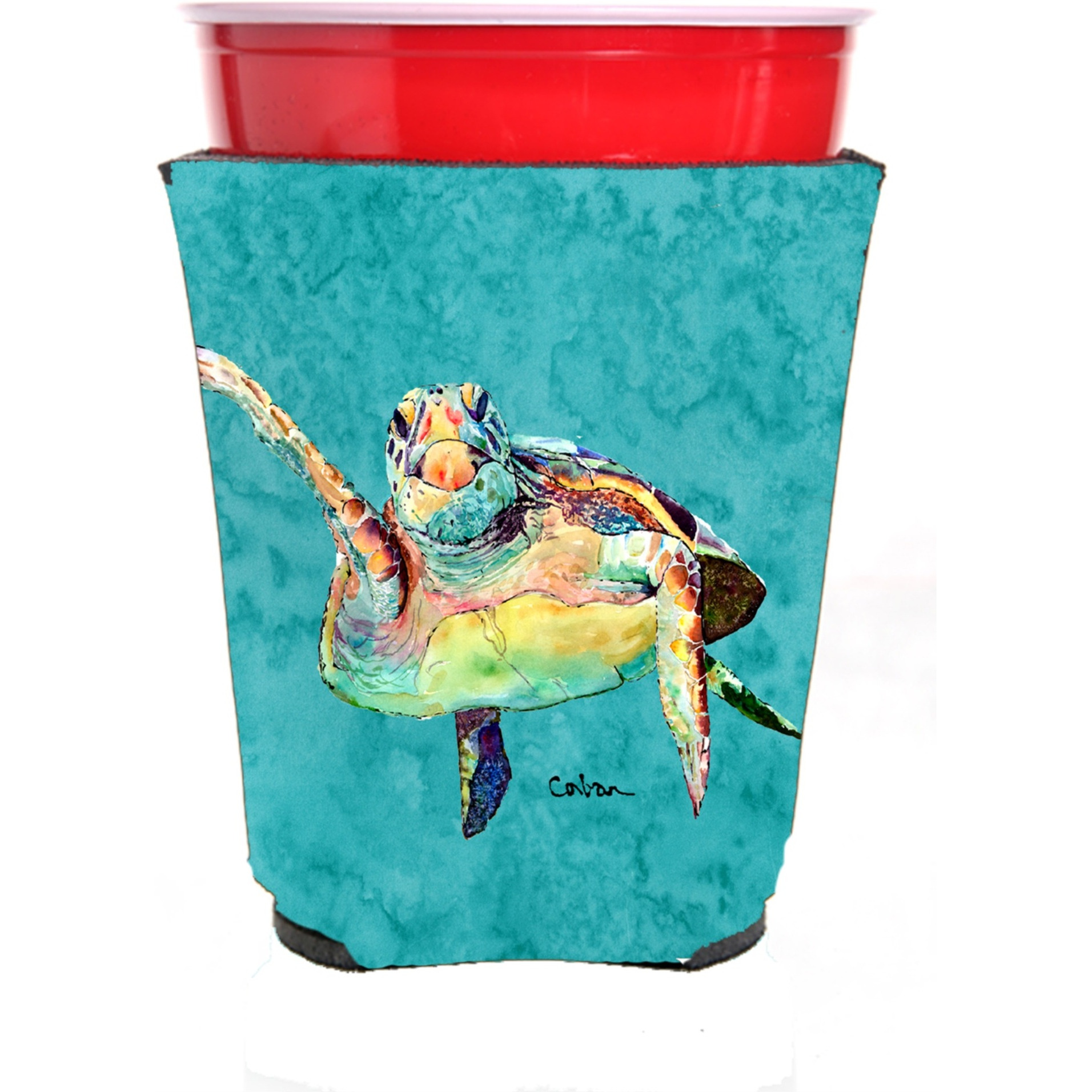 Turtle Hi Five Red Solo Cup Beverage Insulator Hugger